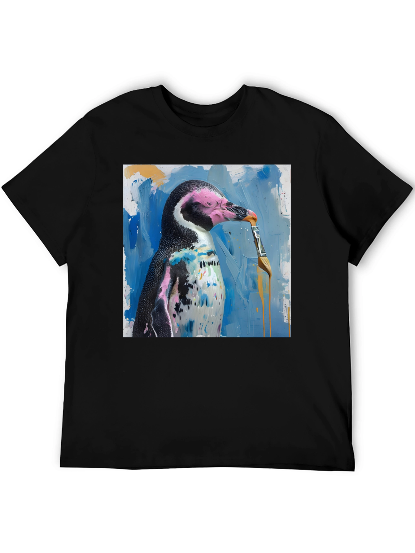 Penguin Painter Graphic Tee - Artsy Humor