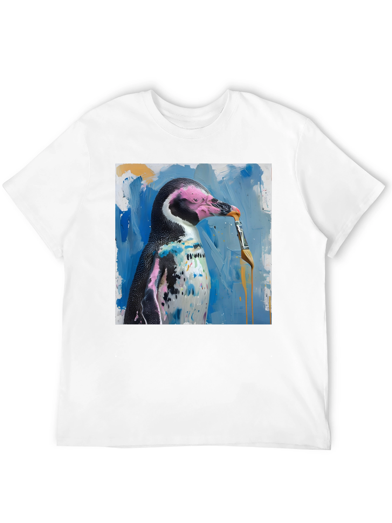 Penguin Painter Graphic Tee - Artsy Humor