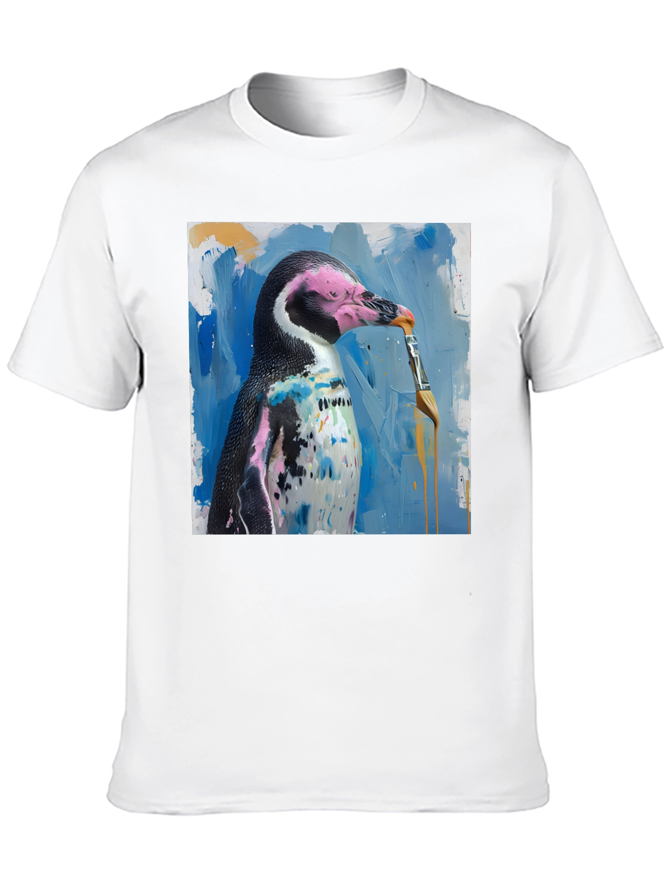 Penguin Painter Graphic Tee - Artsy Humor