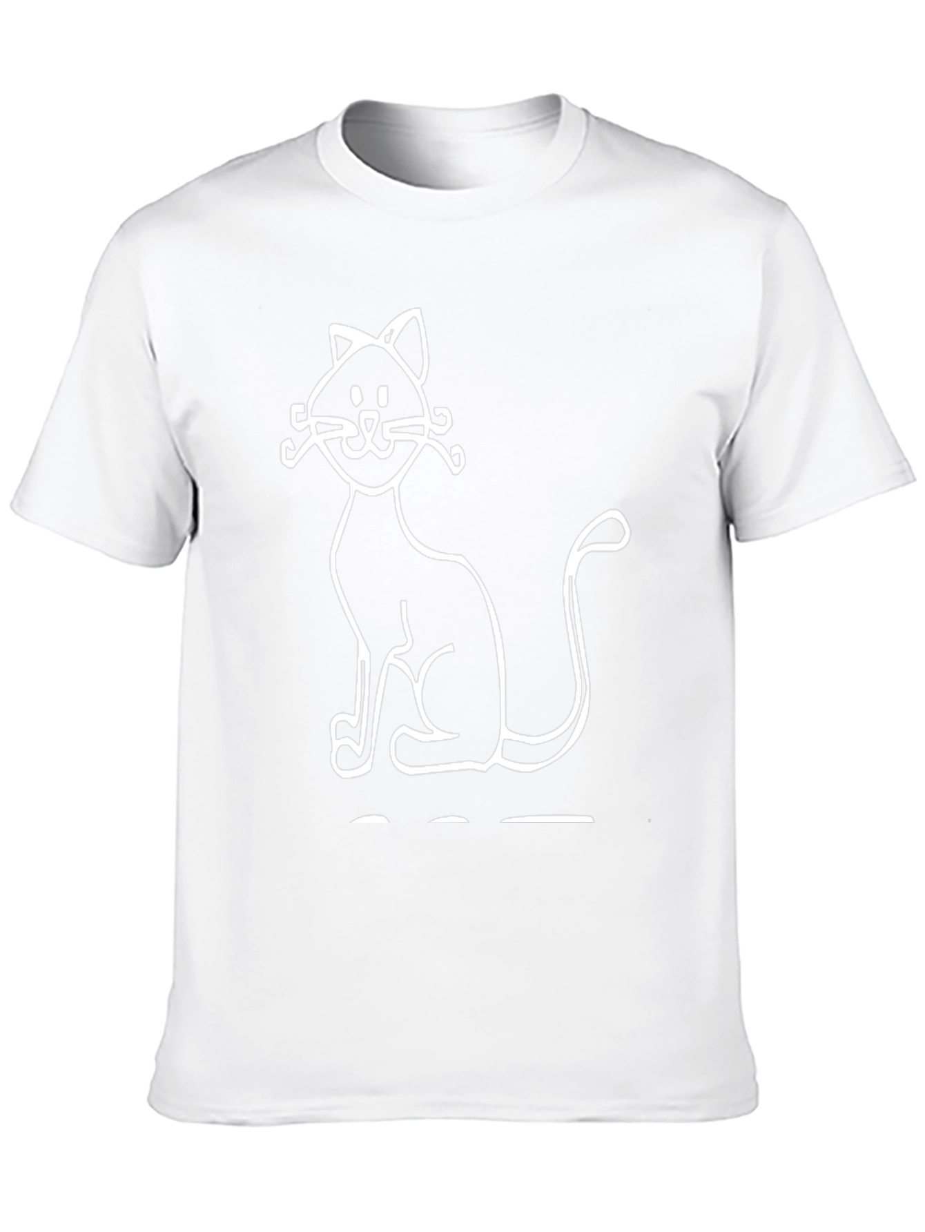 Cute Cat Graphic Tee - Mens Black T-Shirt