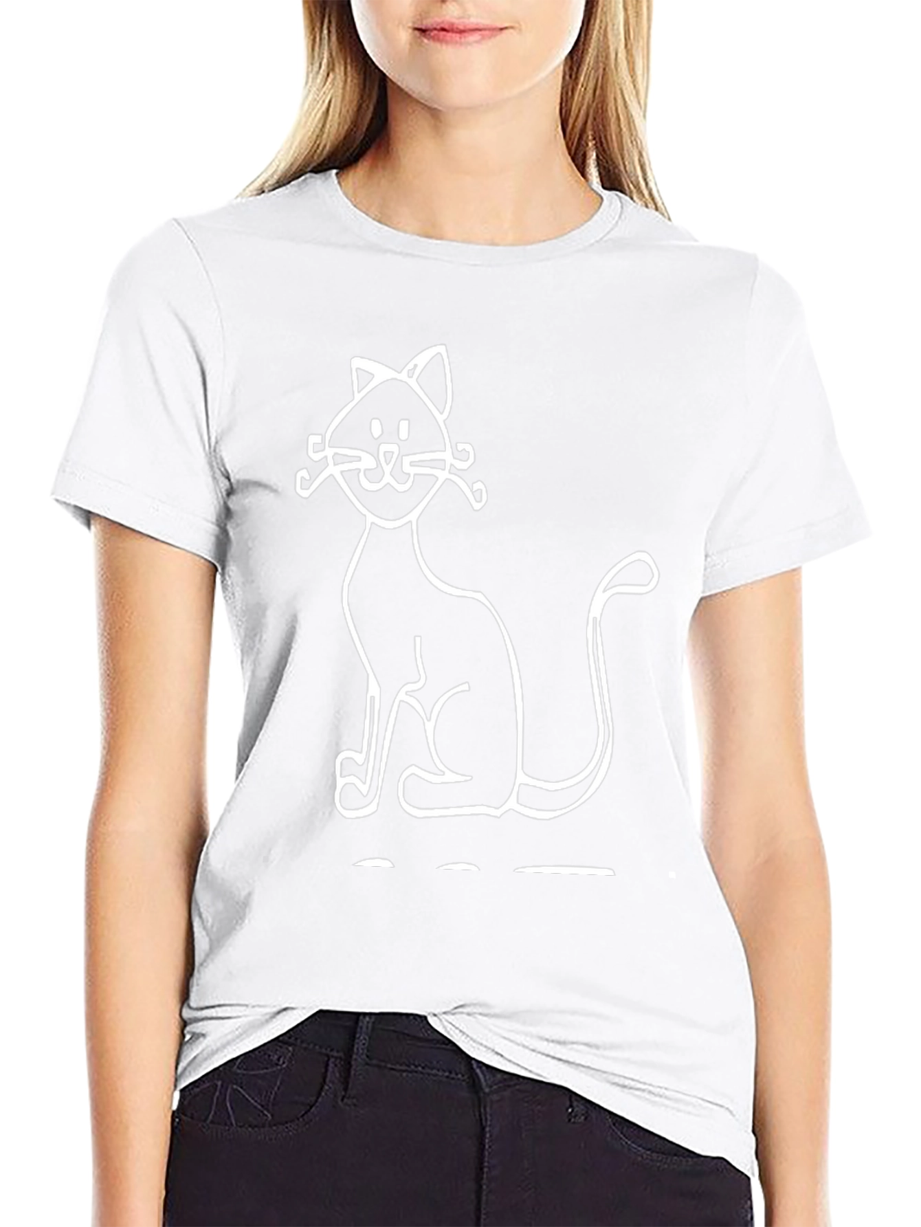 Cute Cat Graphic Tee - Mens Black T-Shirt