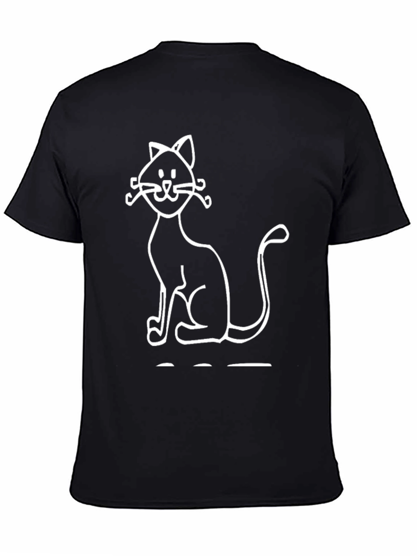 Cute Cat Graphic Tee - Mens Black T-Shirt
