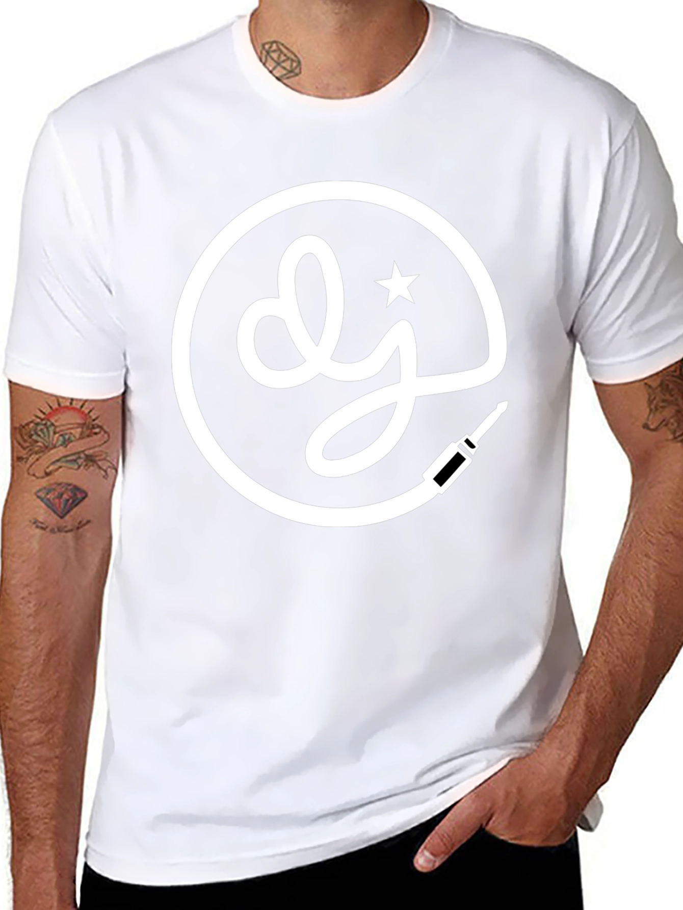 DJ Star Logo Black T-Shirt - Music Lovers Tee