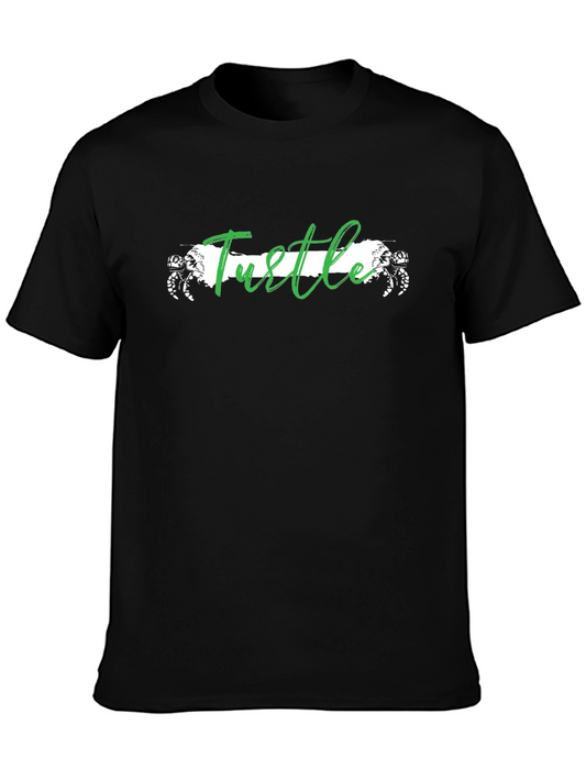 Turtle Graphic Tee - Black Cotton T-Shirt