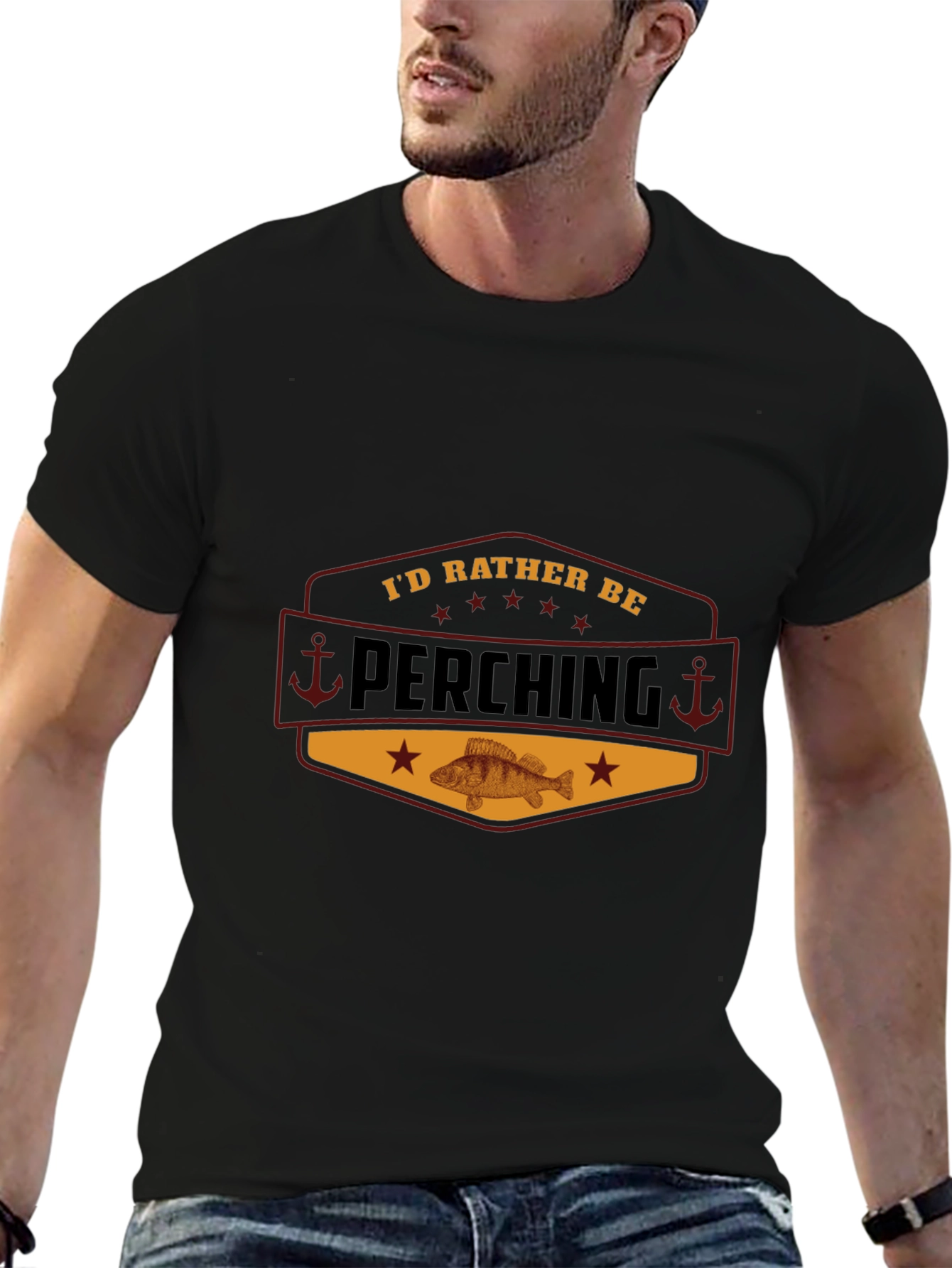 Id Rather Be Perching Black T-Shirt