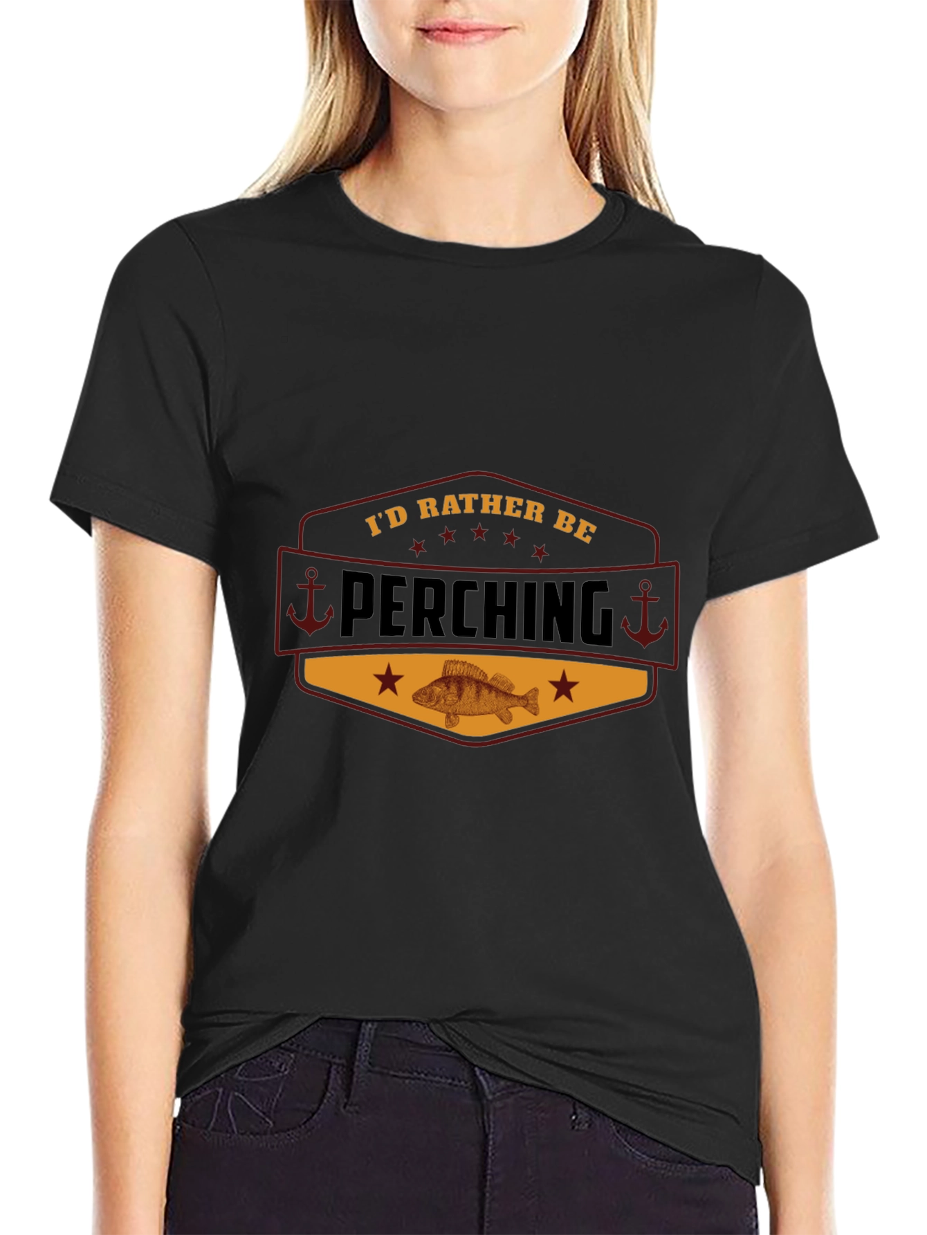 Id Rather Be Perching Black T-Shirt
