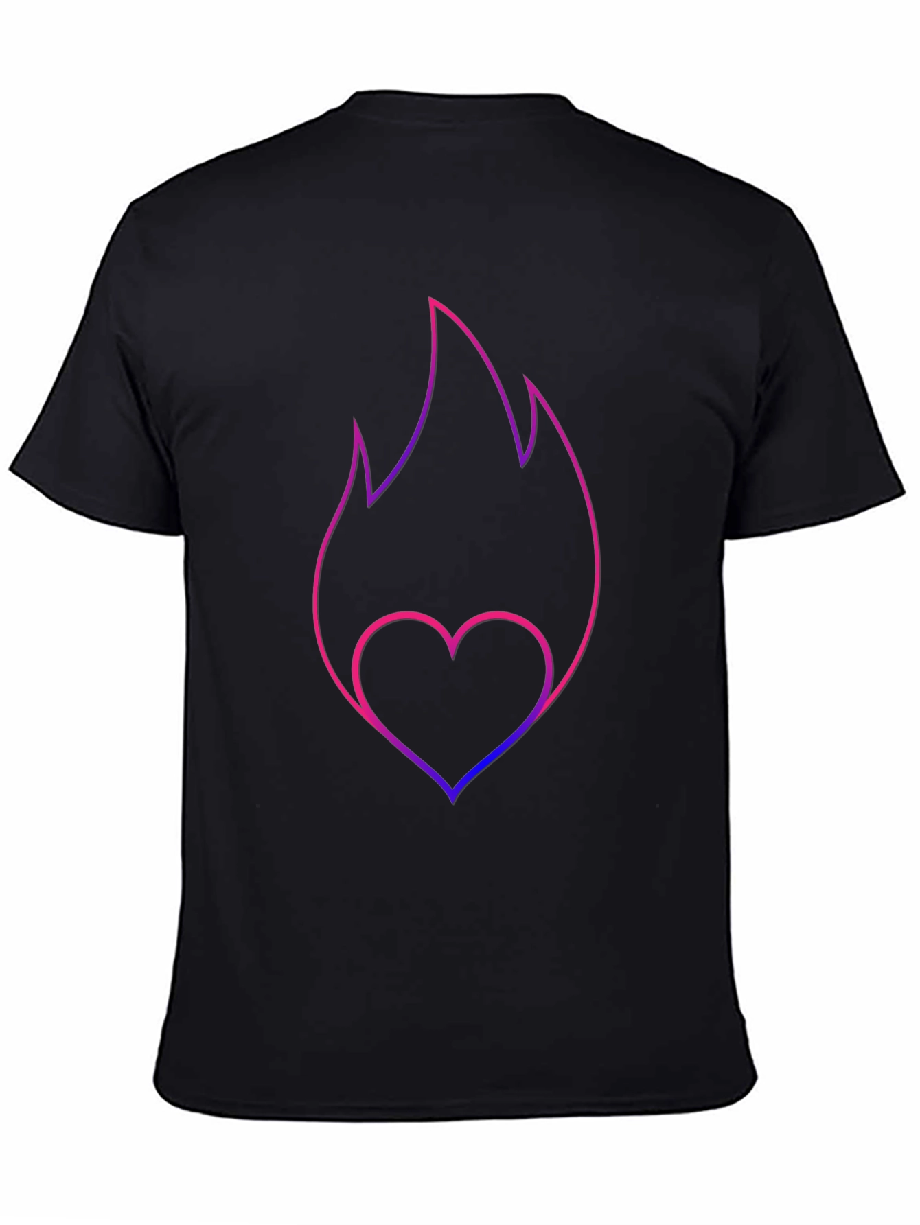 Heart Flame Graphic Tee - Black