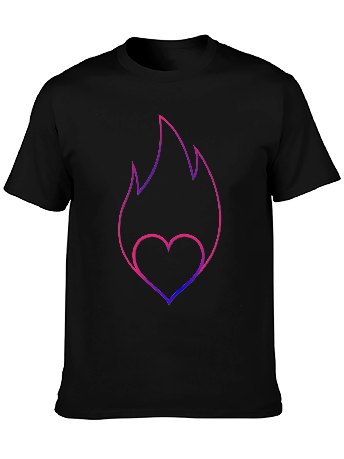 Heart Flame Graphic Tee - Black
