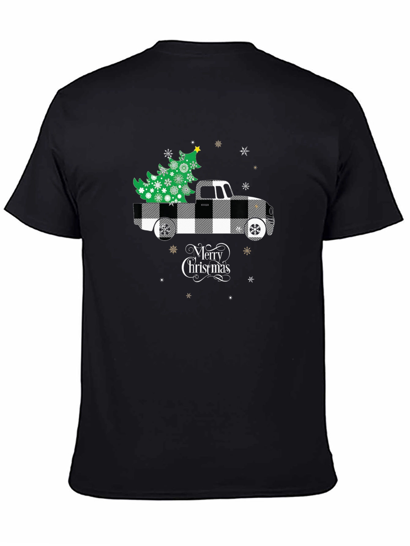 Merry Christmas Buffalo Plaid Truck T-Shirt