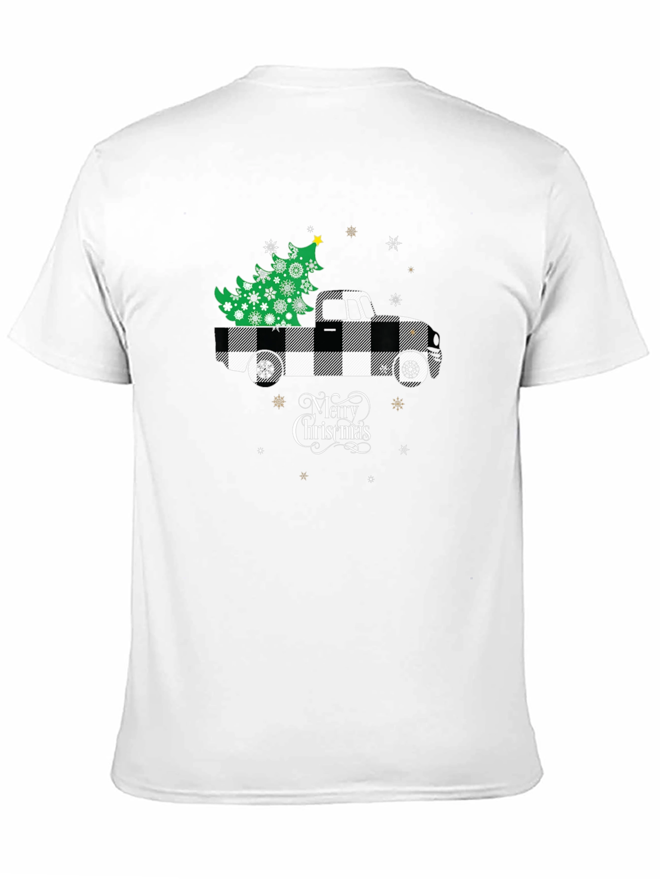 Merry Christmas Buffalo Plaid Truck T-Shirt