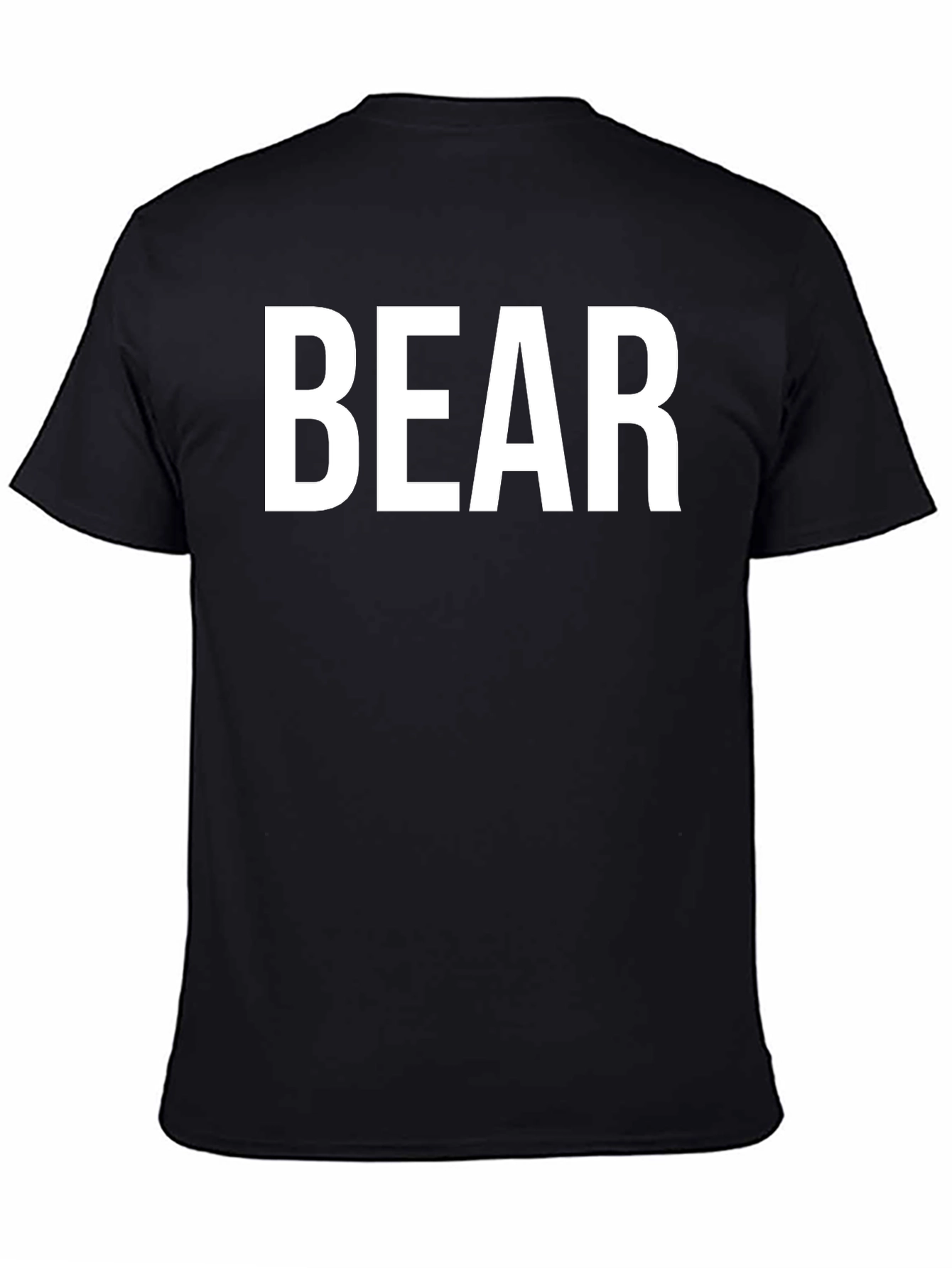 Mens BEAR Graphic Print Black T-Shirt