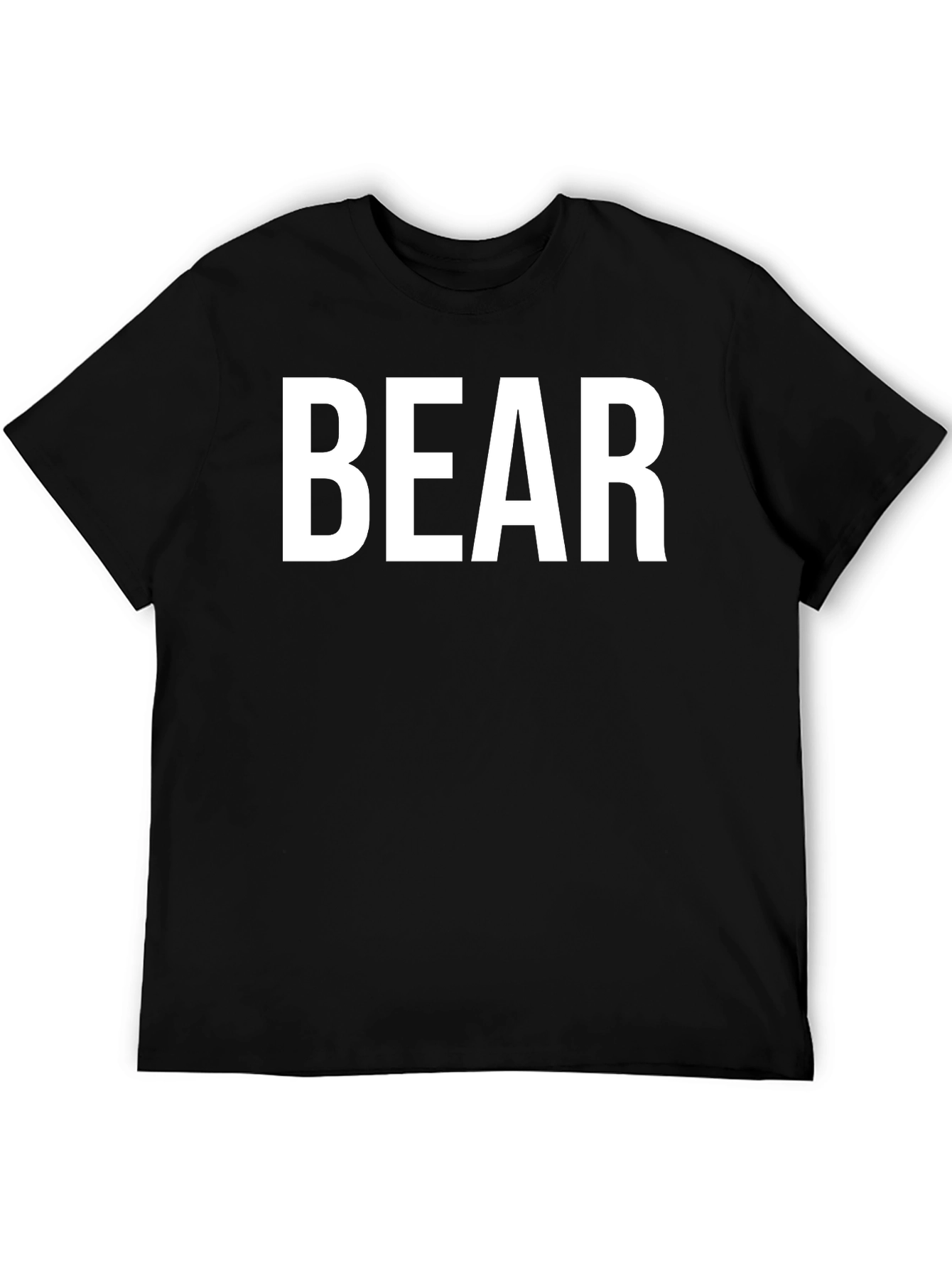 Mens BEAR Graphic Print Black T-Shirt