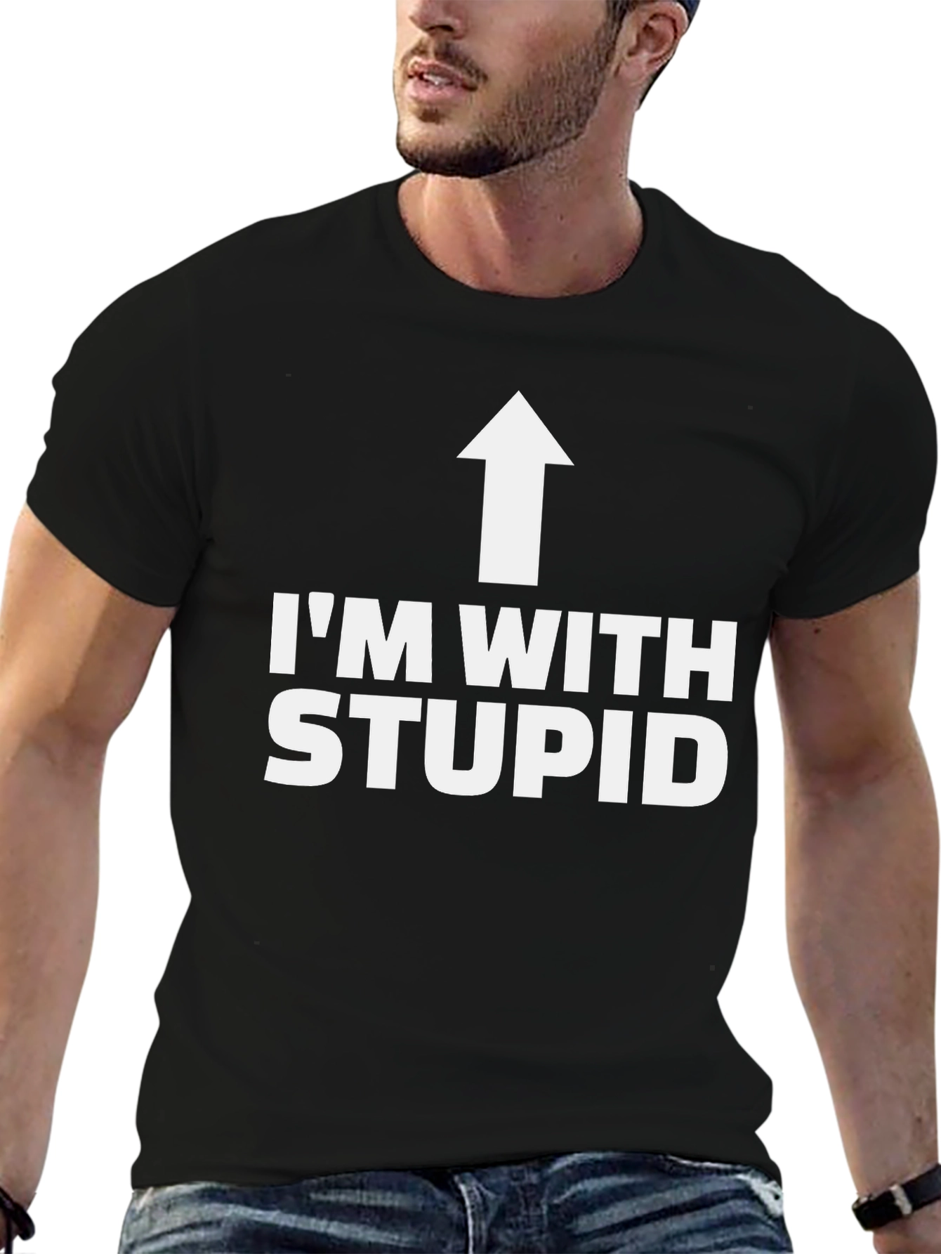 Im With Stupid T-Shirt - Novelty Graphic Tee