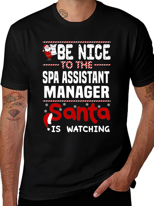 Funny Santa Spa Assistant Manager Christmas T-Shirt