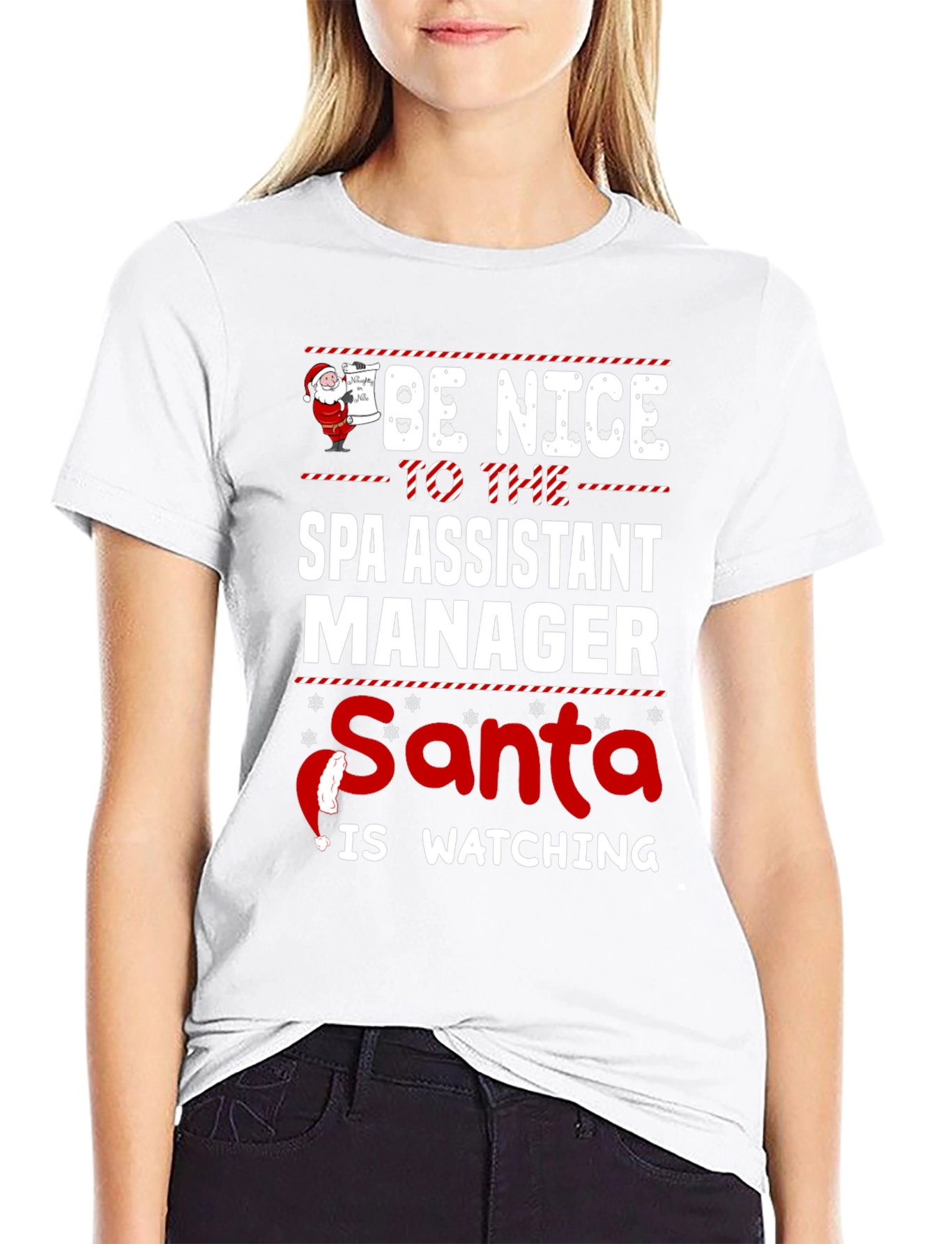 Funny Santa Spa Assistant Manager Christmas T-Shirt