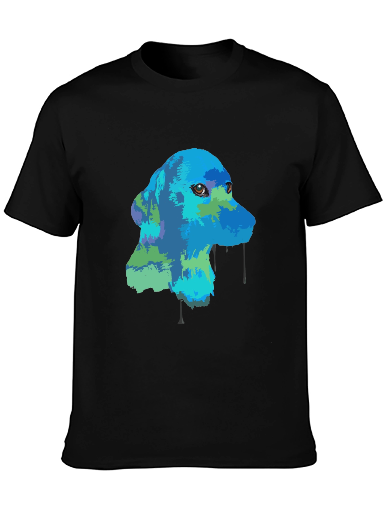 Dog Graphic T-Shirt - Artistic Design Mens Casual Wear