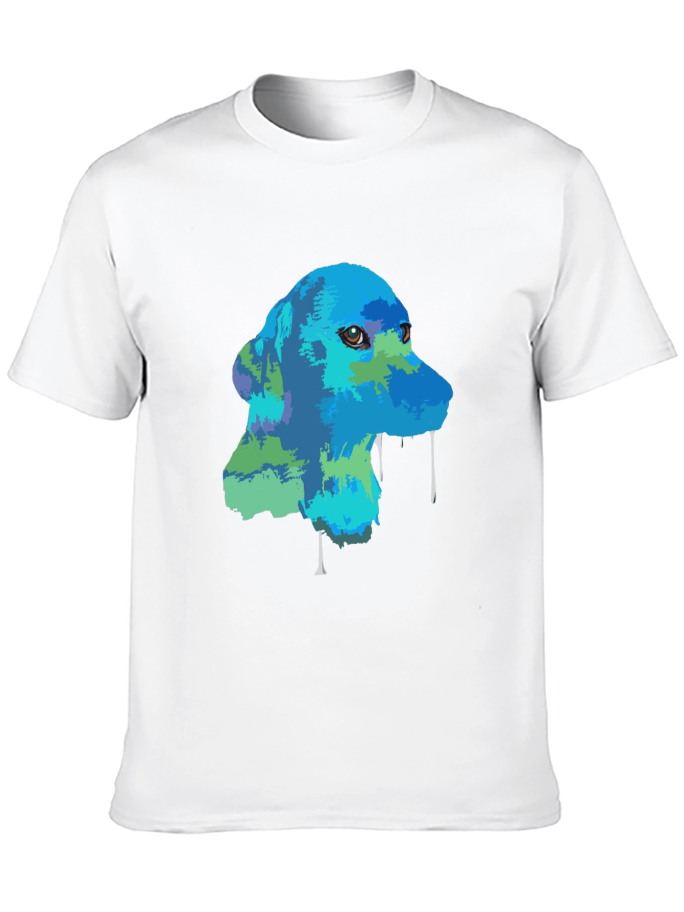 Dog Graphic T-Shirt - Artistic Design Mens Casual Wear