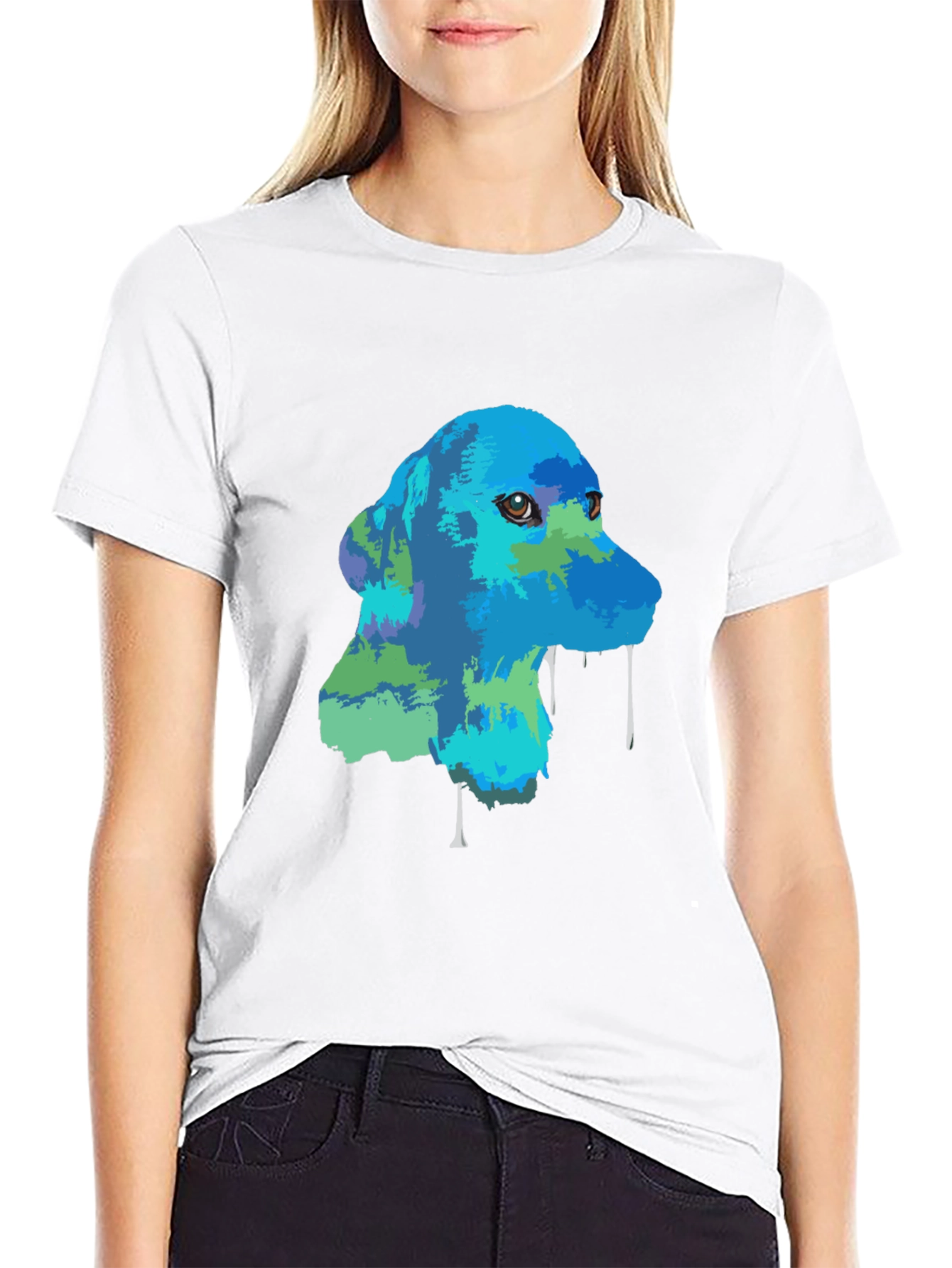 Dog Graphic T-Shirt - Artistic Design Mens Casual Wear