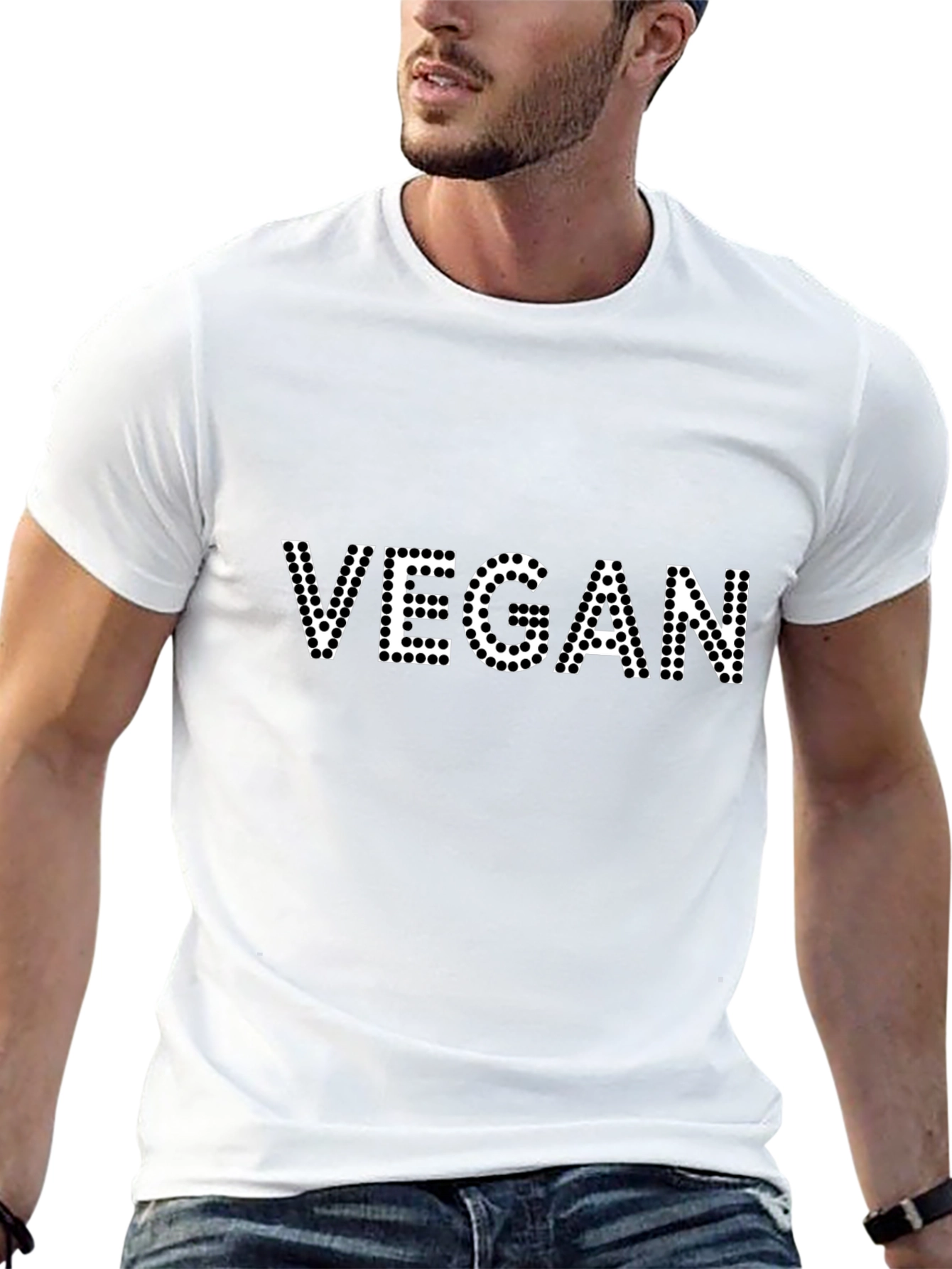 Vegan Polka Dot T-Shirt - Black