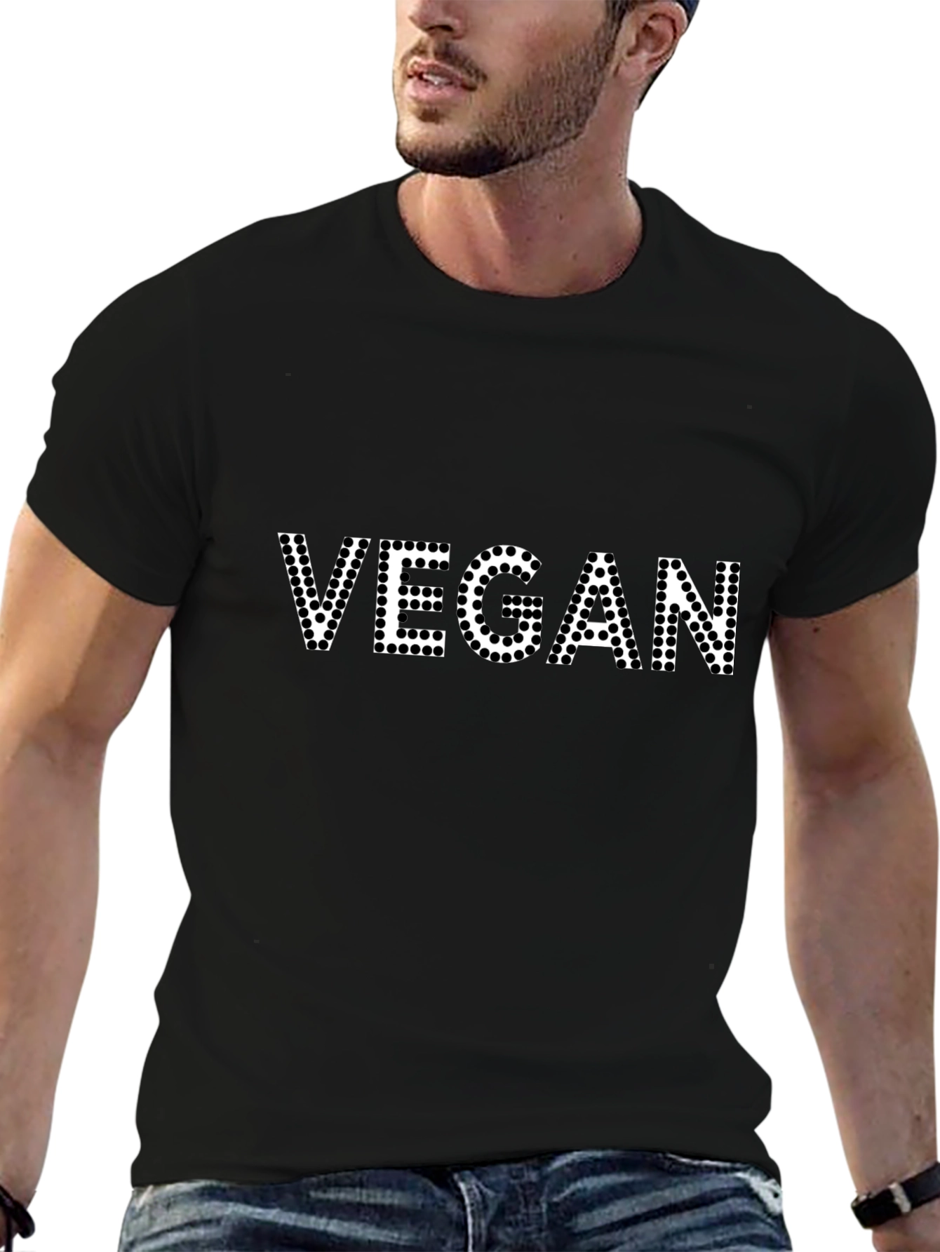 Vegan Polka Dot T-Shirt - Black