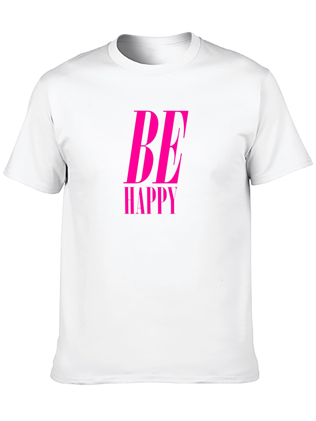 Be Happy Pink Graphic Black Tee