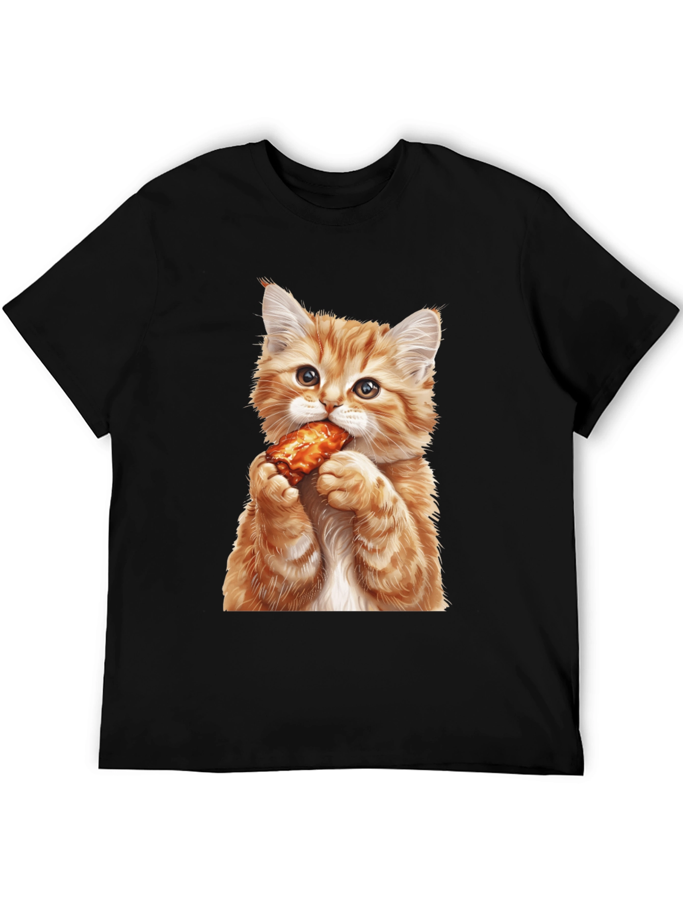Cat Eating Chicken Wing T-Shirt