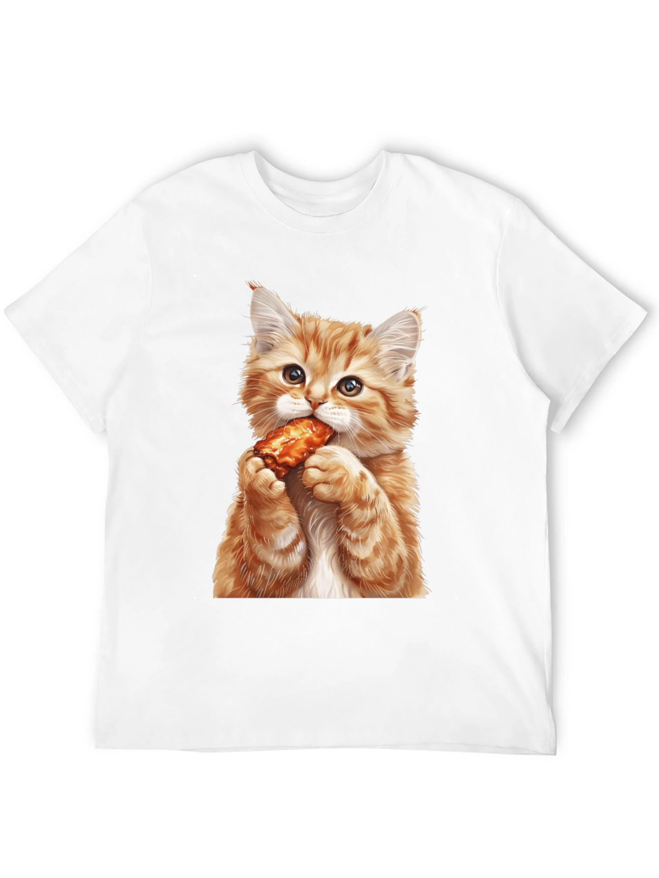 Cat Eating Chicken Wing T-Shirt
