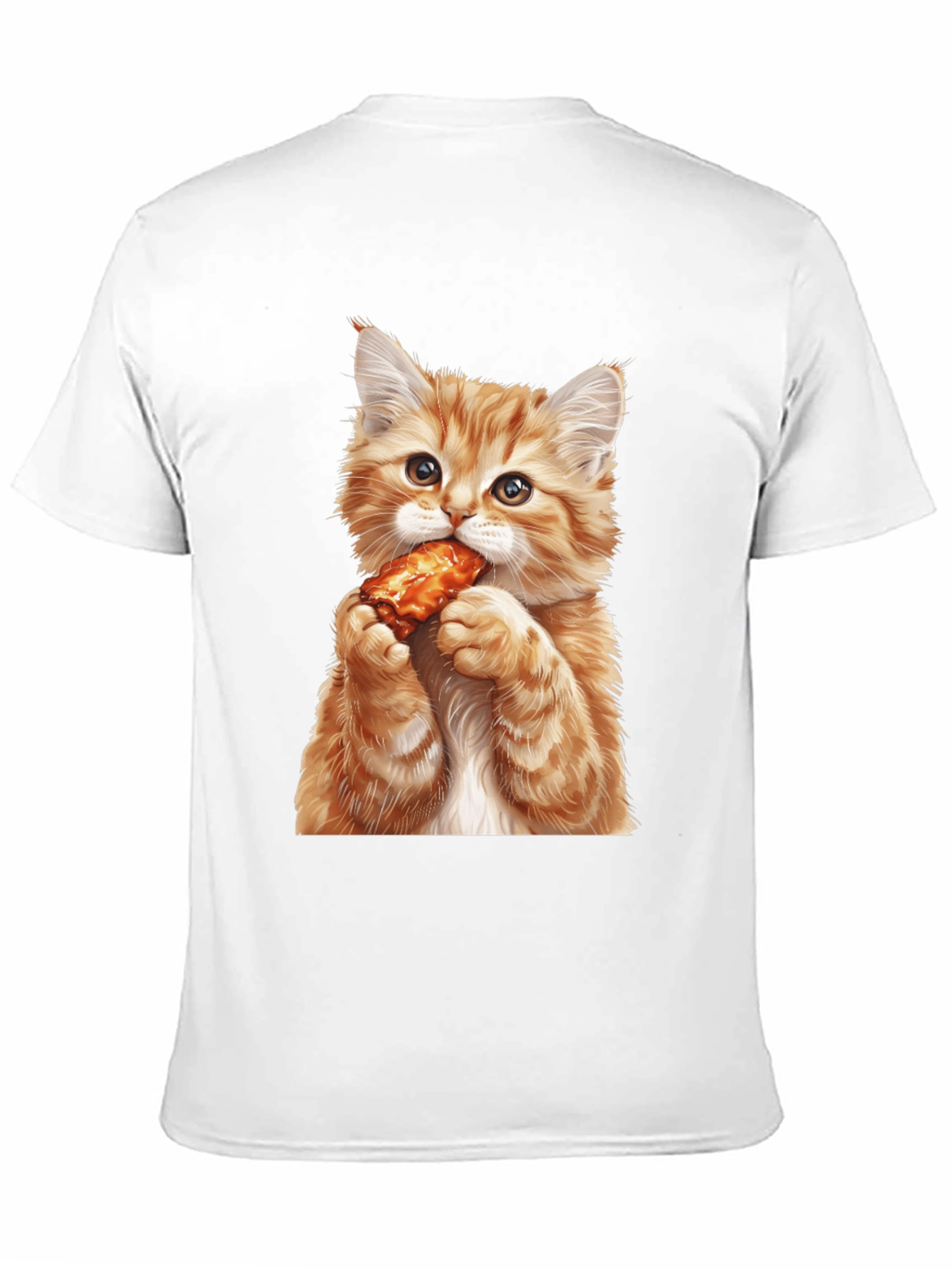 Cat Eating Chicken Wing T-Shirt
