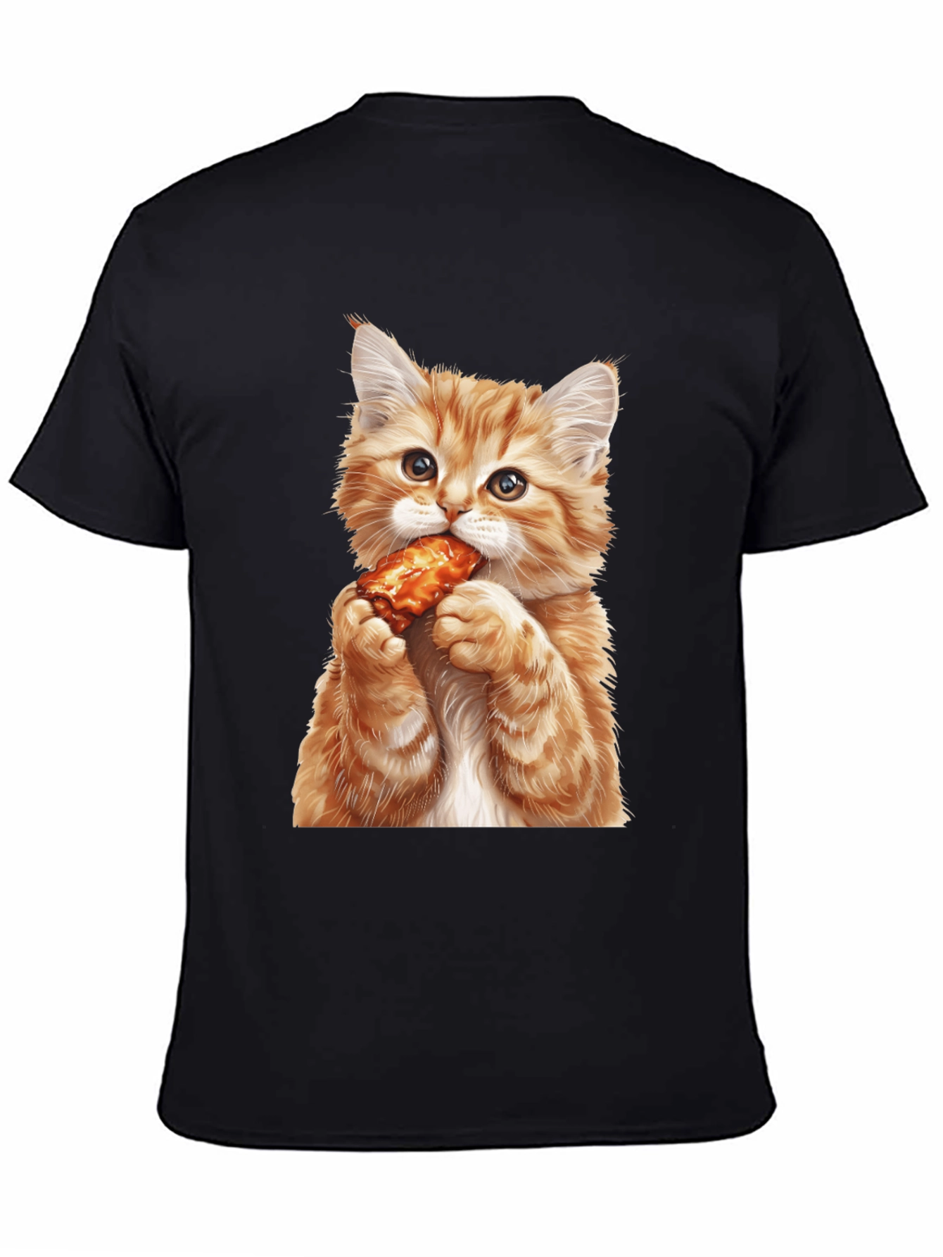 Cat Eating Chicken Wing T-Shirt
