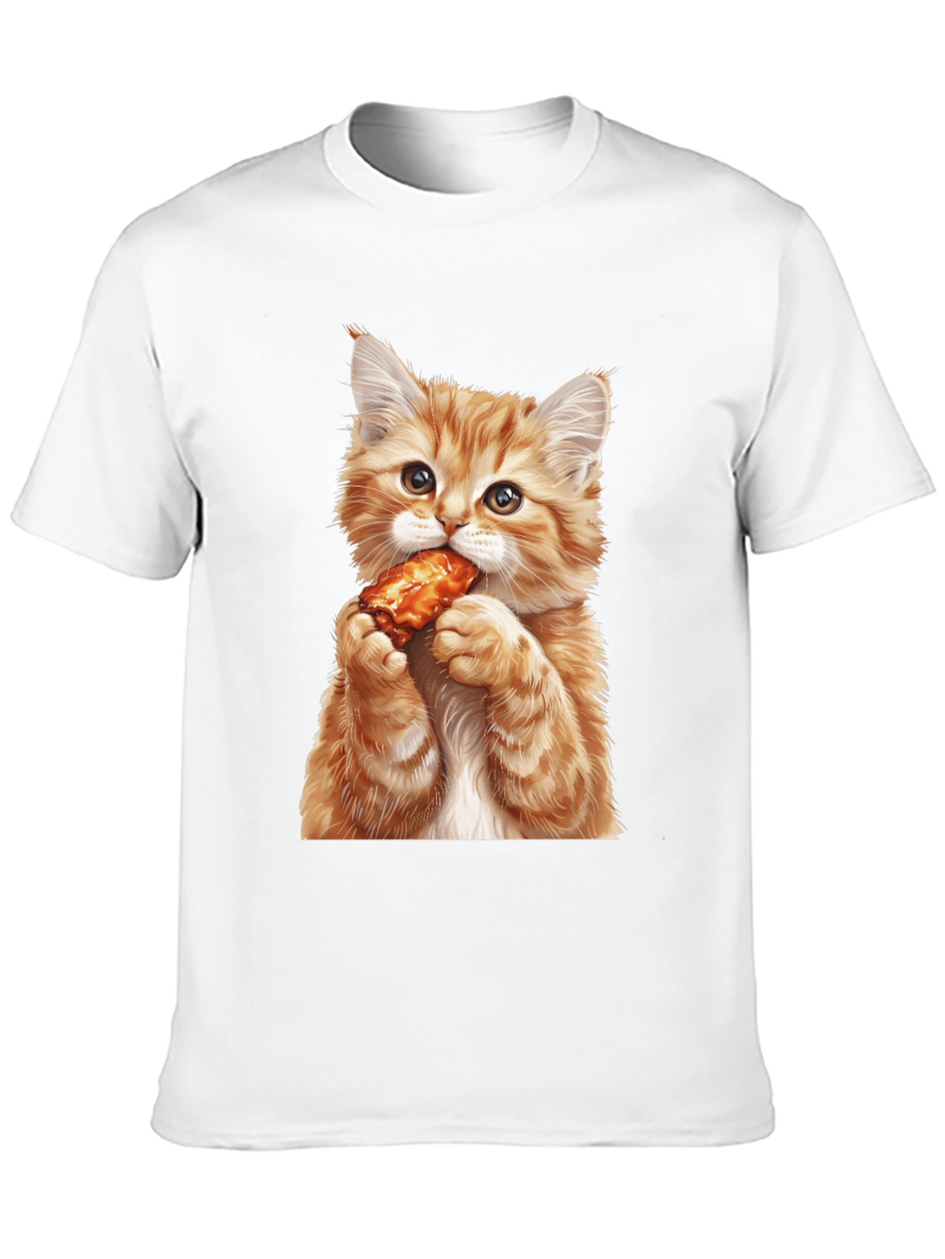 Cat Eating Chicken Wing T-Shirt