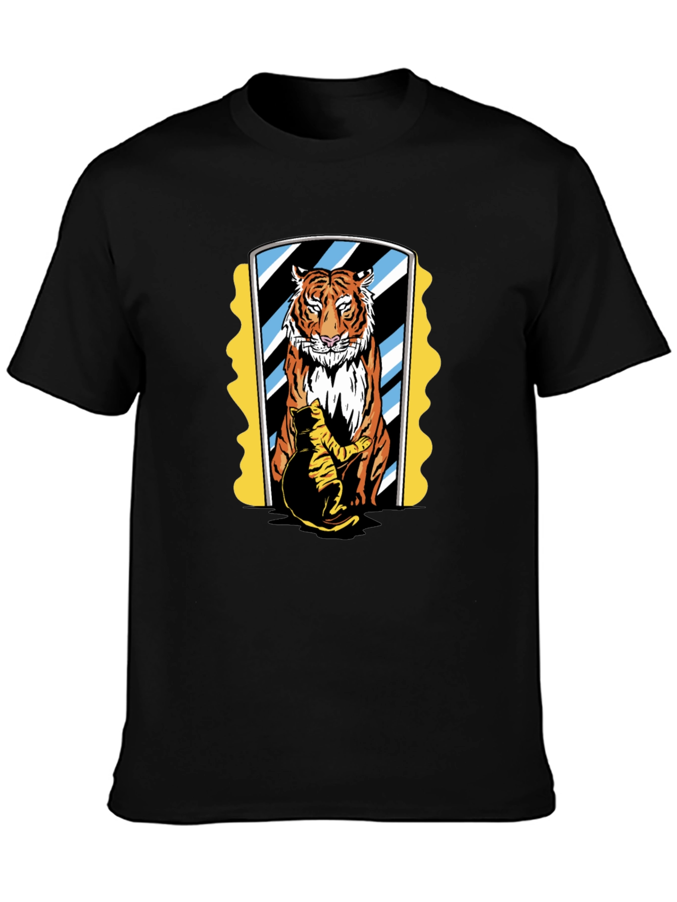 Black Cat & Tiger Mirror Graphic Tee