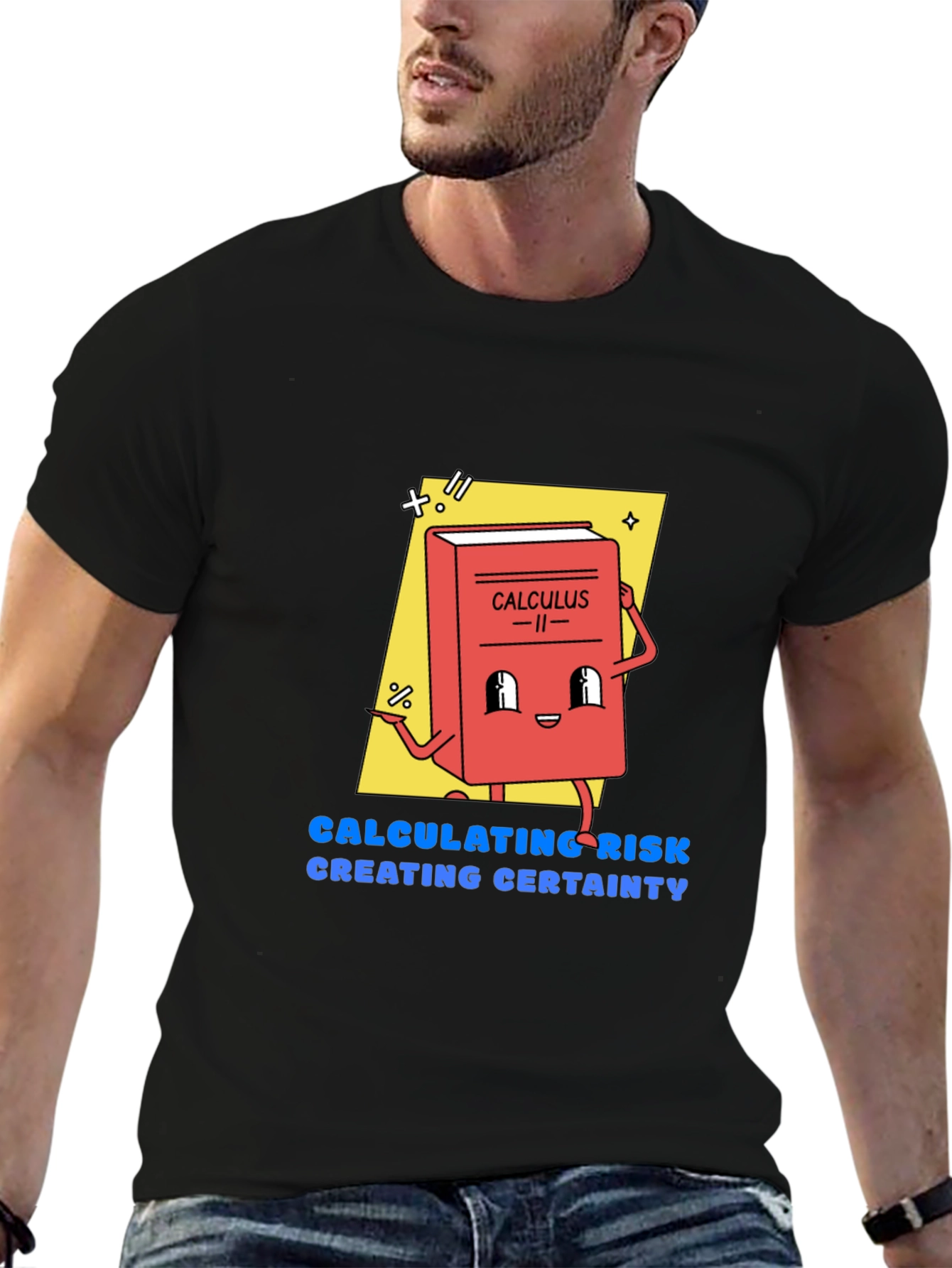 Calculus Cartoon Graphic Tee - Calculating Risk T-Shirt