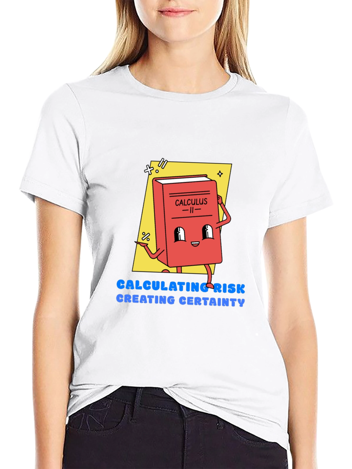 Calculus Cartoon Graphic Tee - Calculating Risk T-Shirt