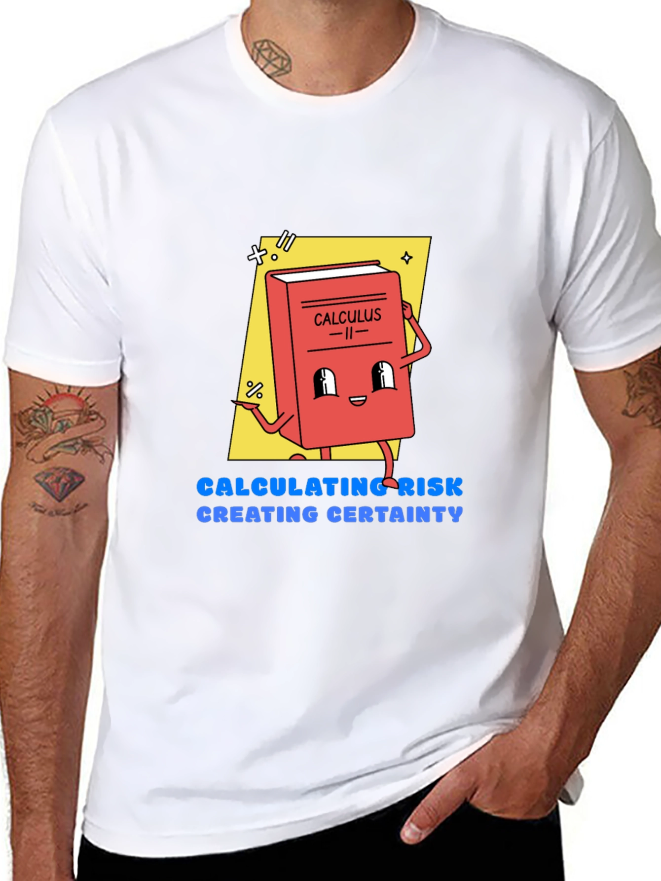 Calculus Cartoon Graphic Tee - Calculating Risk T-Shirt