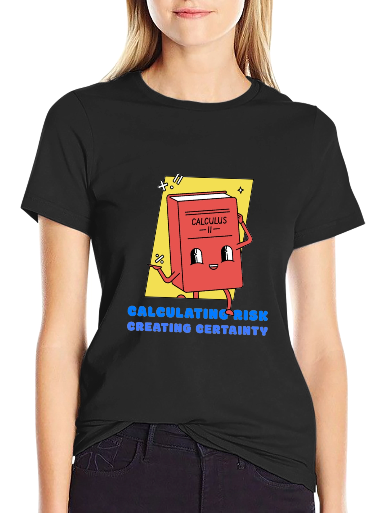 Calculus Cartoon Graphic Tee - Calculating Risk T-Shirt