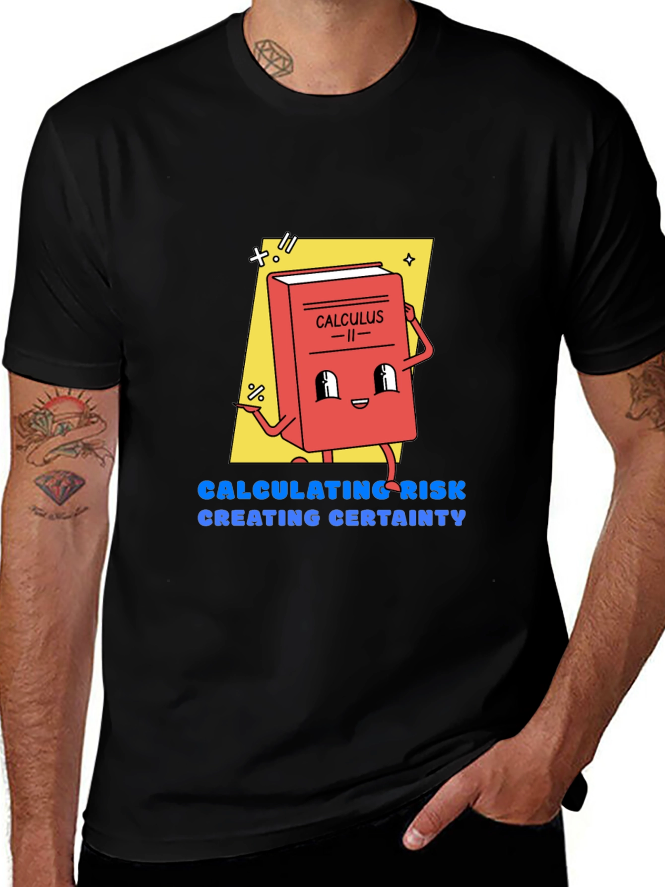 Calculus Cartoon Graphic Tee - Calculating Risk T-Shirt