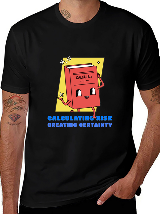 Calculus Cartoon Graphic Tee - Calculating Risk T-Shirt