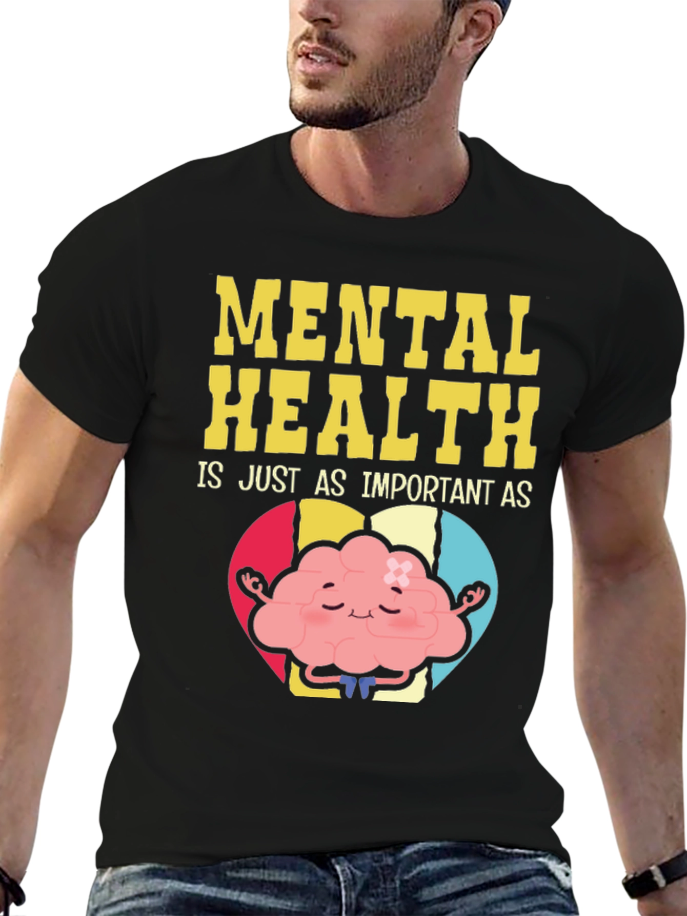 Mental Health Awareness T-Shirt - Brain Yoga Design