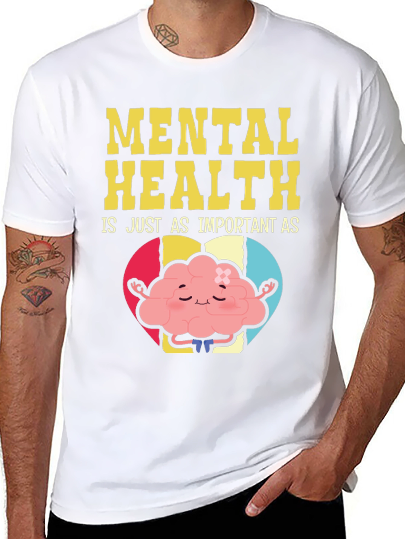Mental Health Awareness T-Shirt - Brain Yoga Design