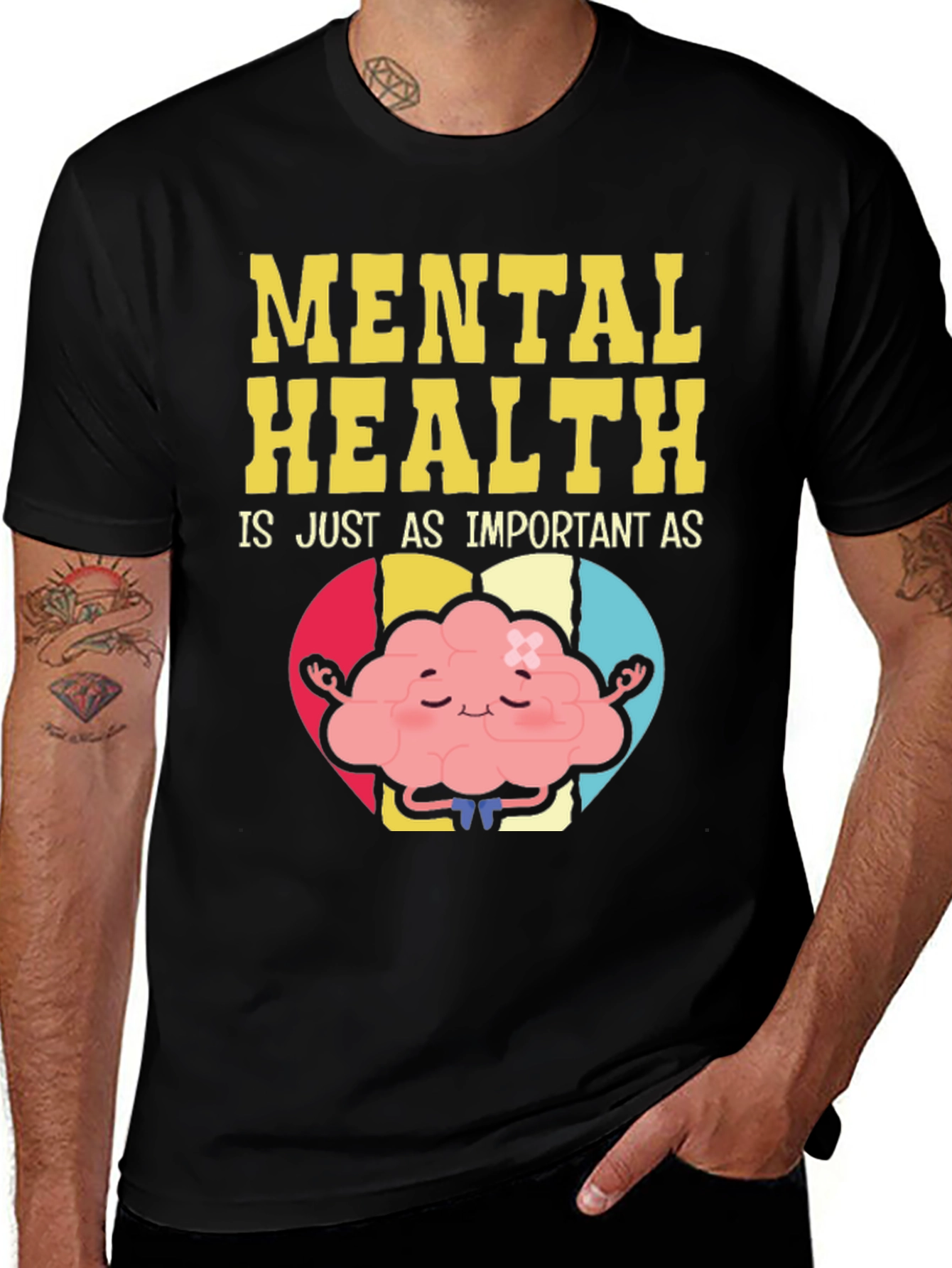Mental Health Awareness T-Shirt - Brain Yoga Design