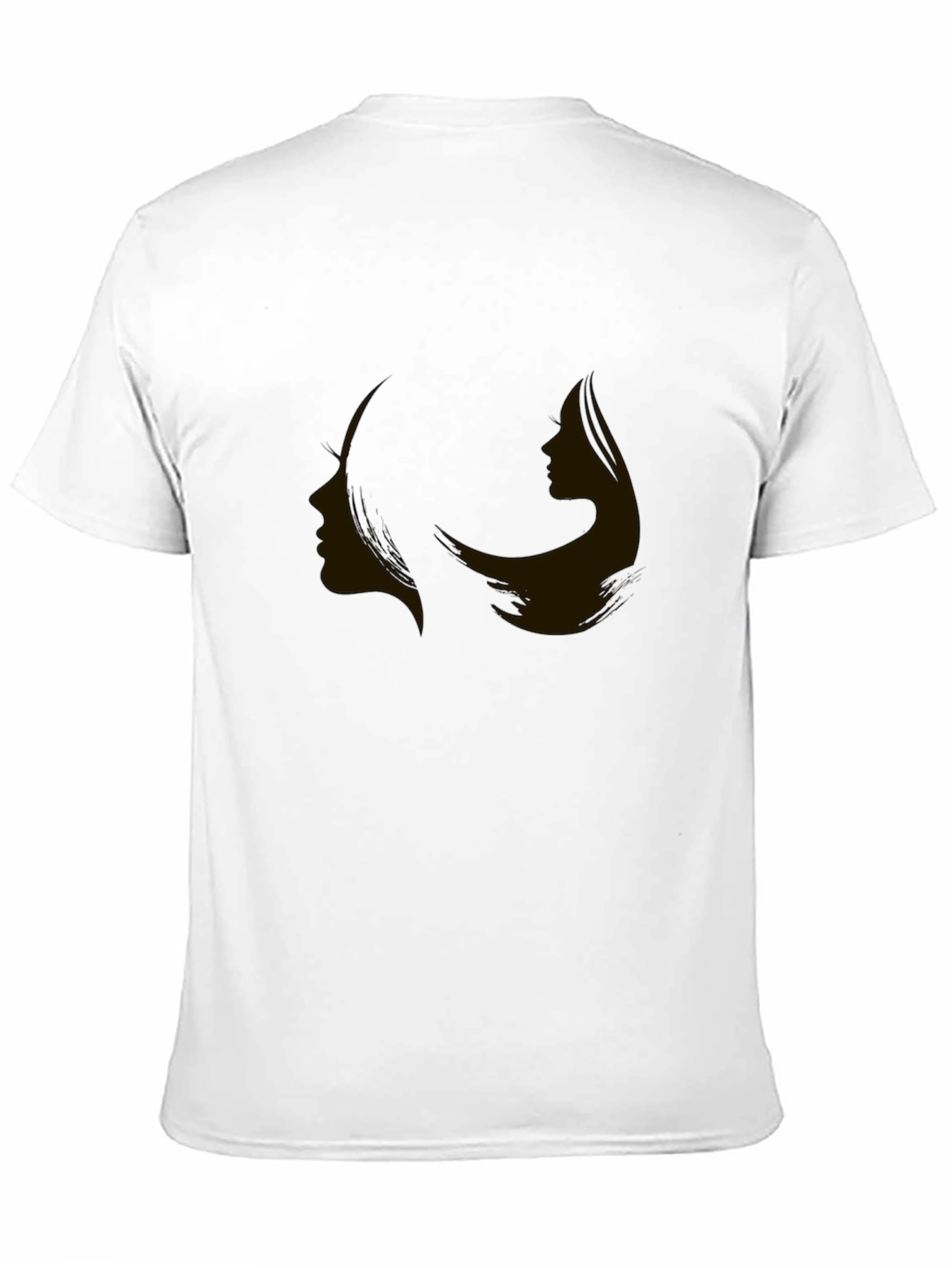Contrasting Profiles Graphic Black Tee