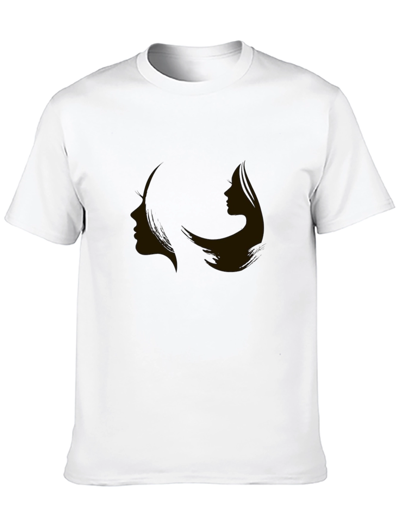 Contrasting Profiles Graphic Black Tee
