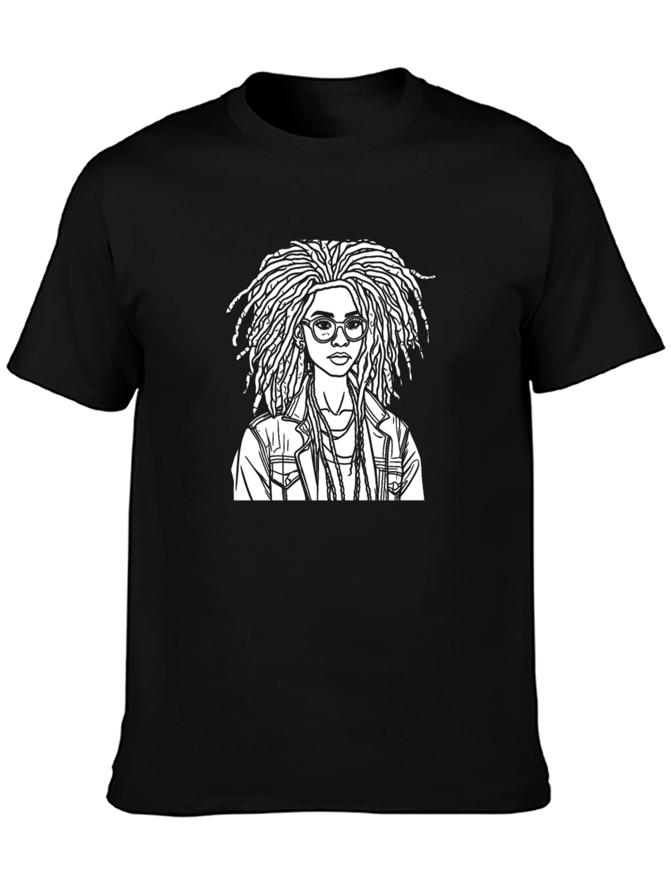 Cool Dreadlocks Graphic Black T-Shirt