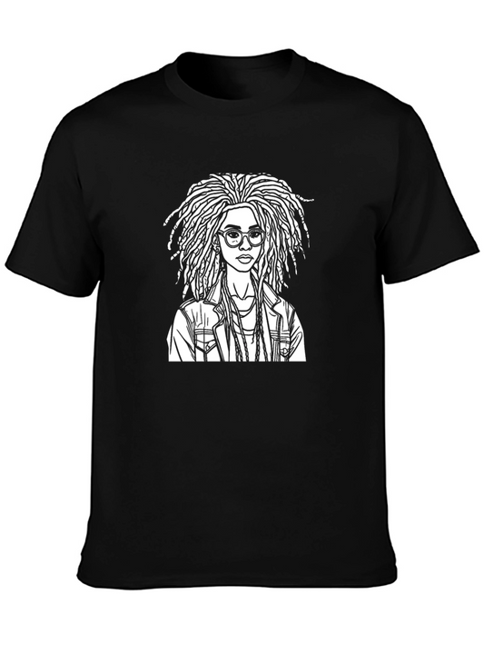 Cool Dreadlocks Graphic Black T-Shirt