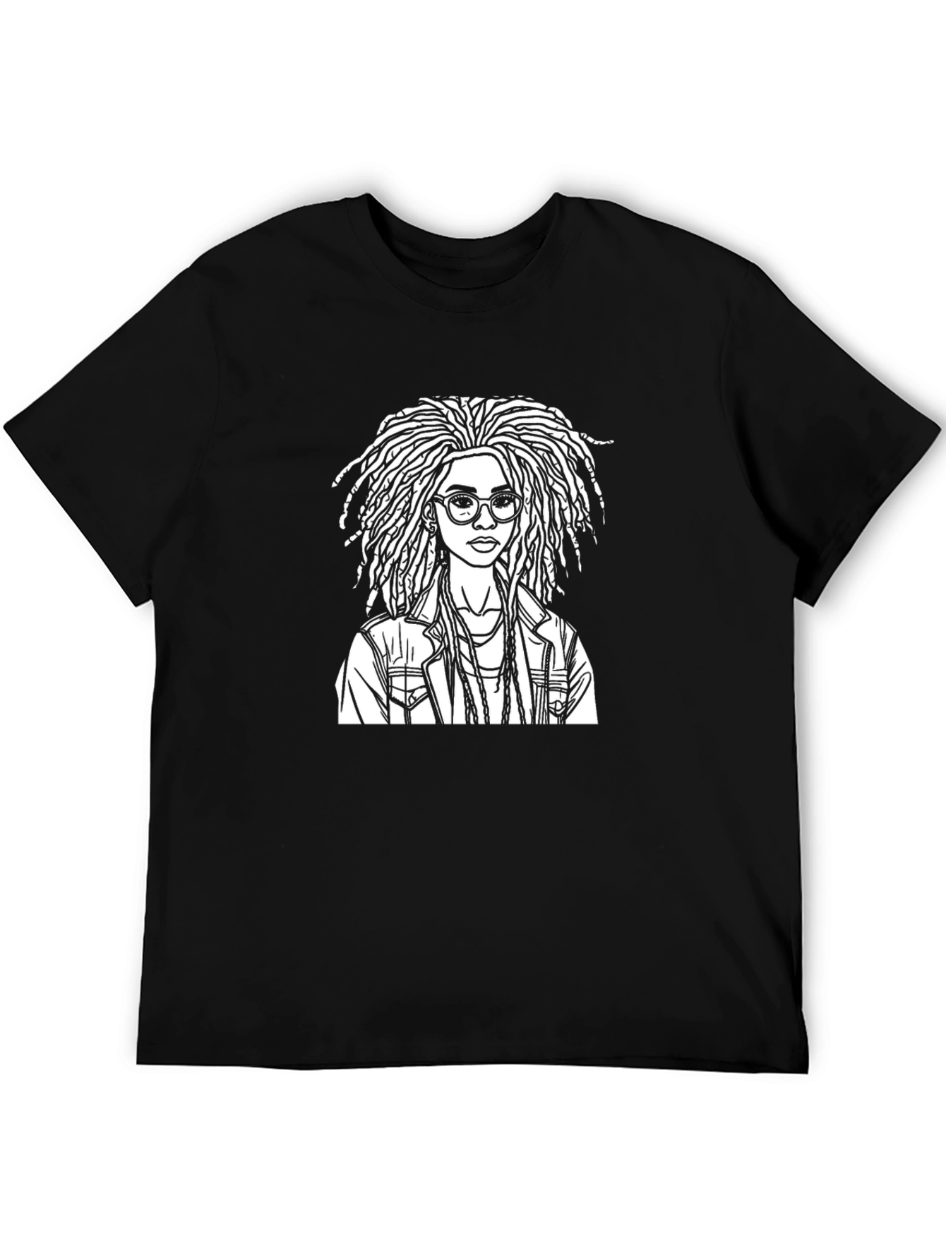 Cool Dreadlocks Graphic Black T-Shirt