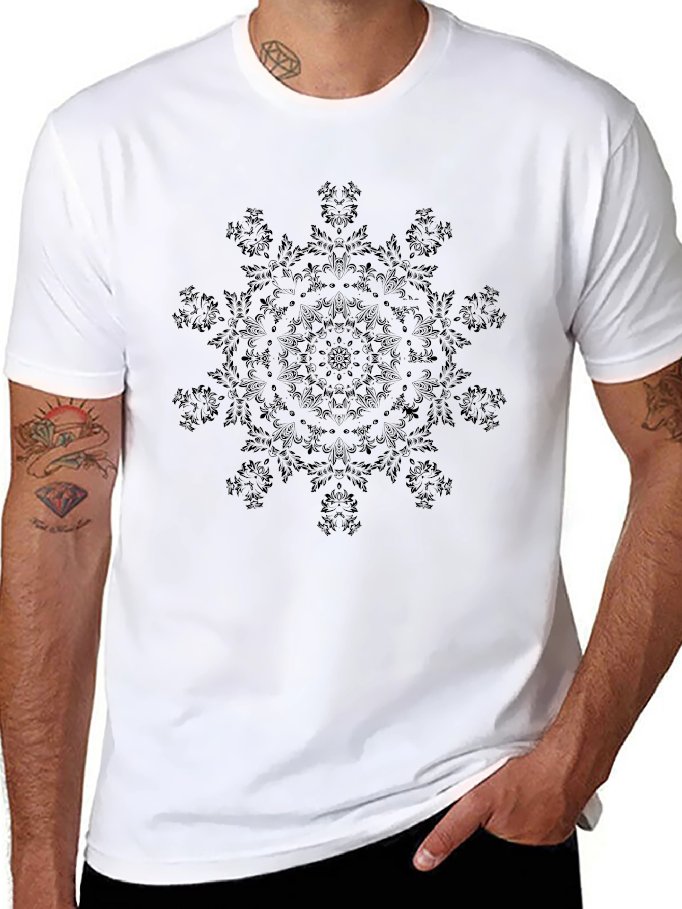 Black Mandala Graphic Tee - Stylish Casual Wear