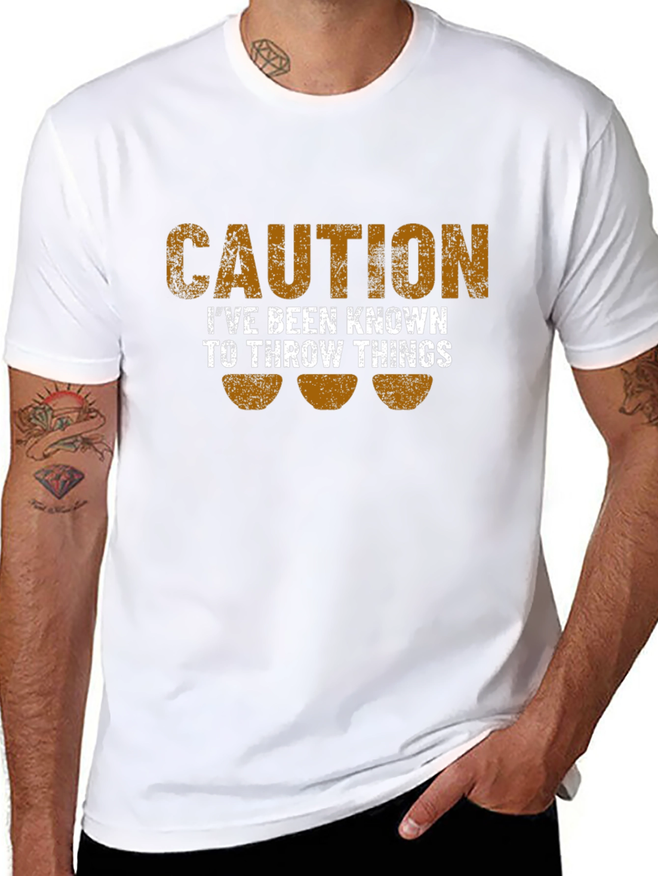 Caution I Throw Things Graphic T-Shirt