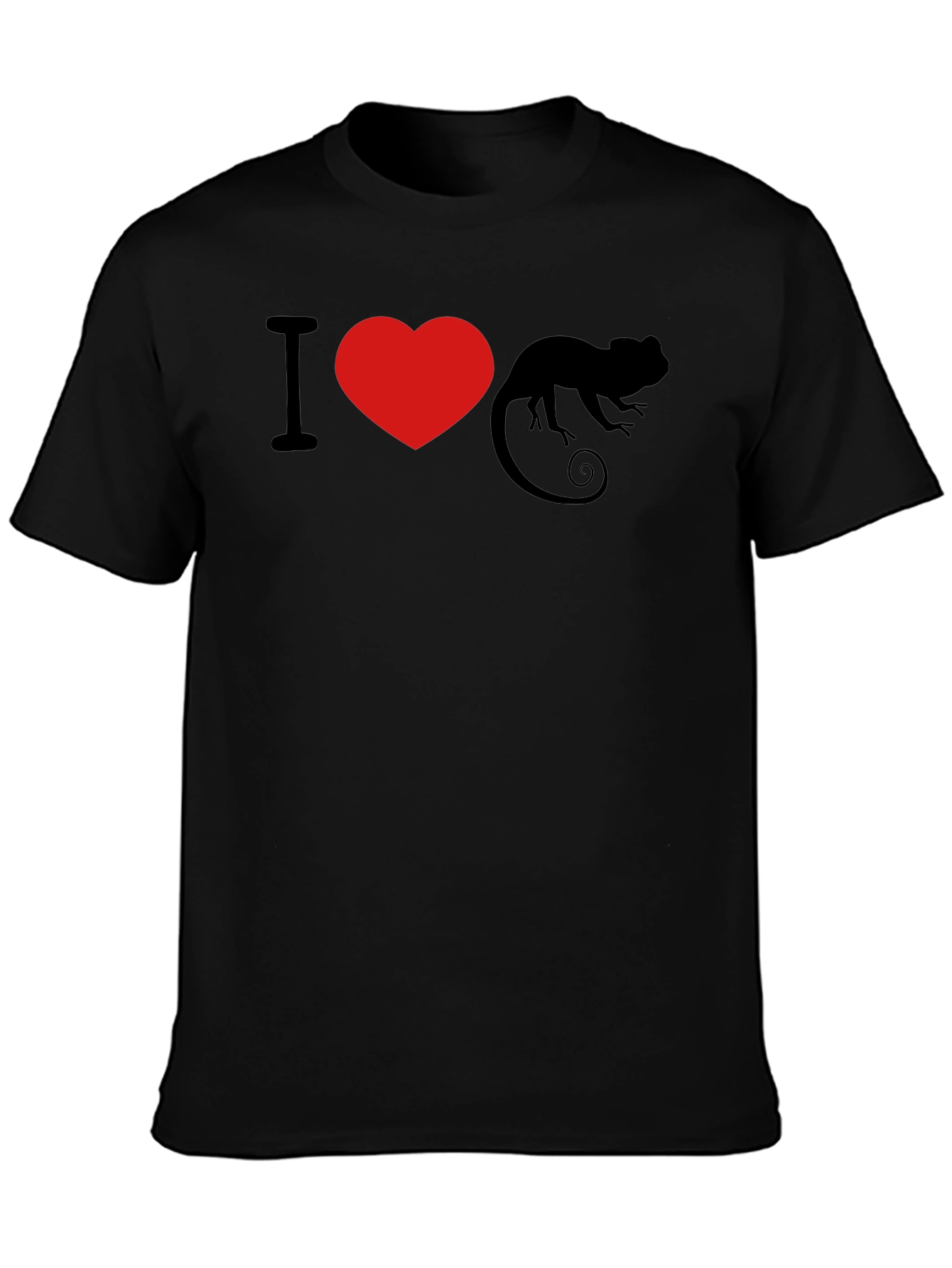 I Heart Chameleon Black T-Shirt