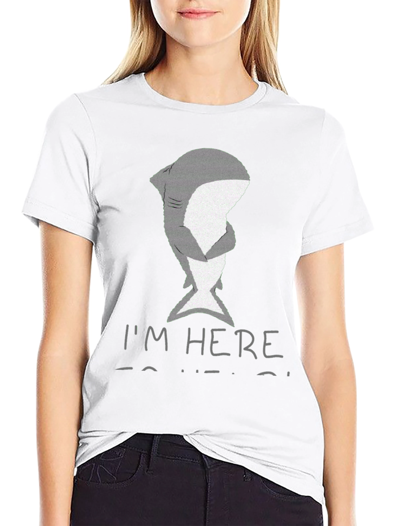 Shark Hug Graphic T-Shirt - Im Here To Help