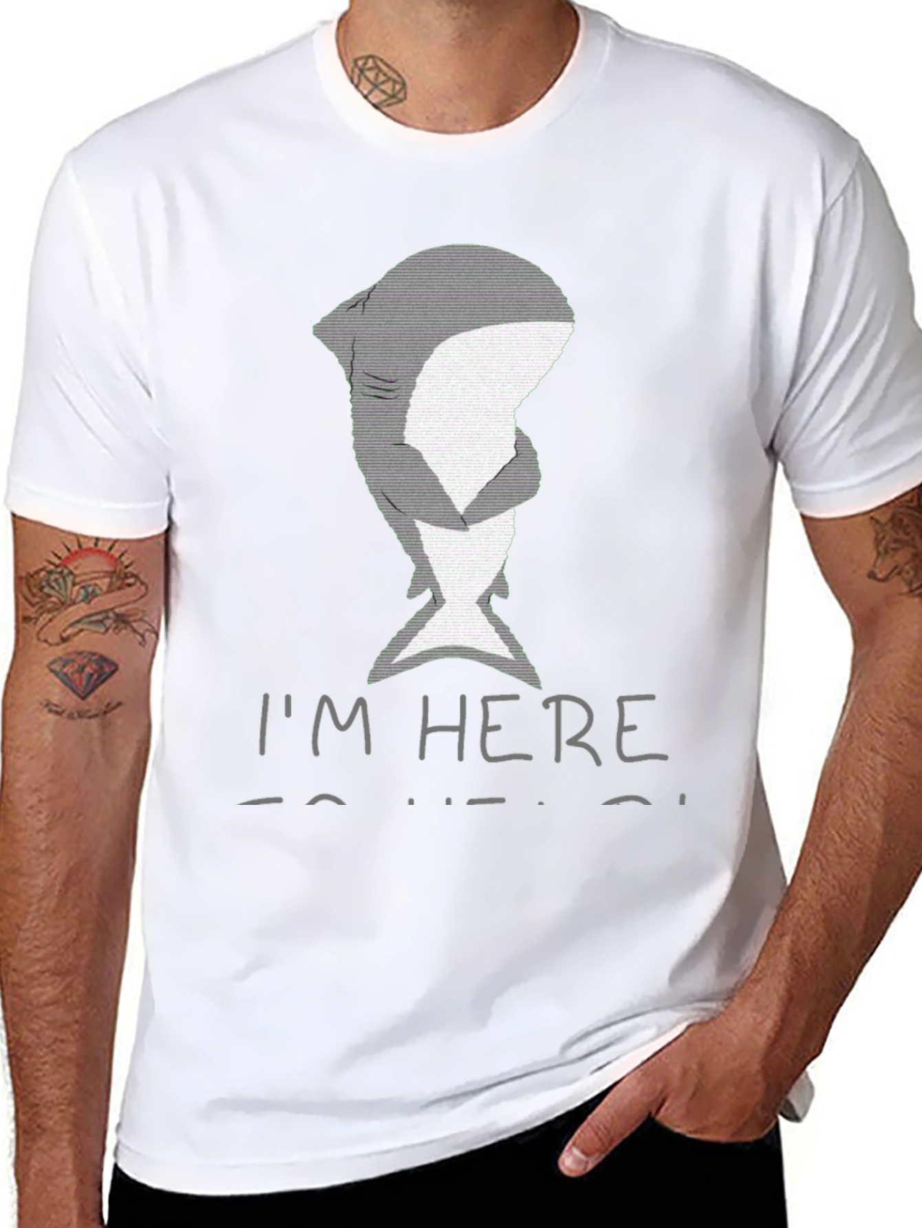 Shark Hug Graphic T-Shirt - Im Here To Help